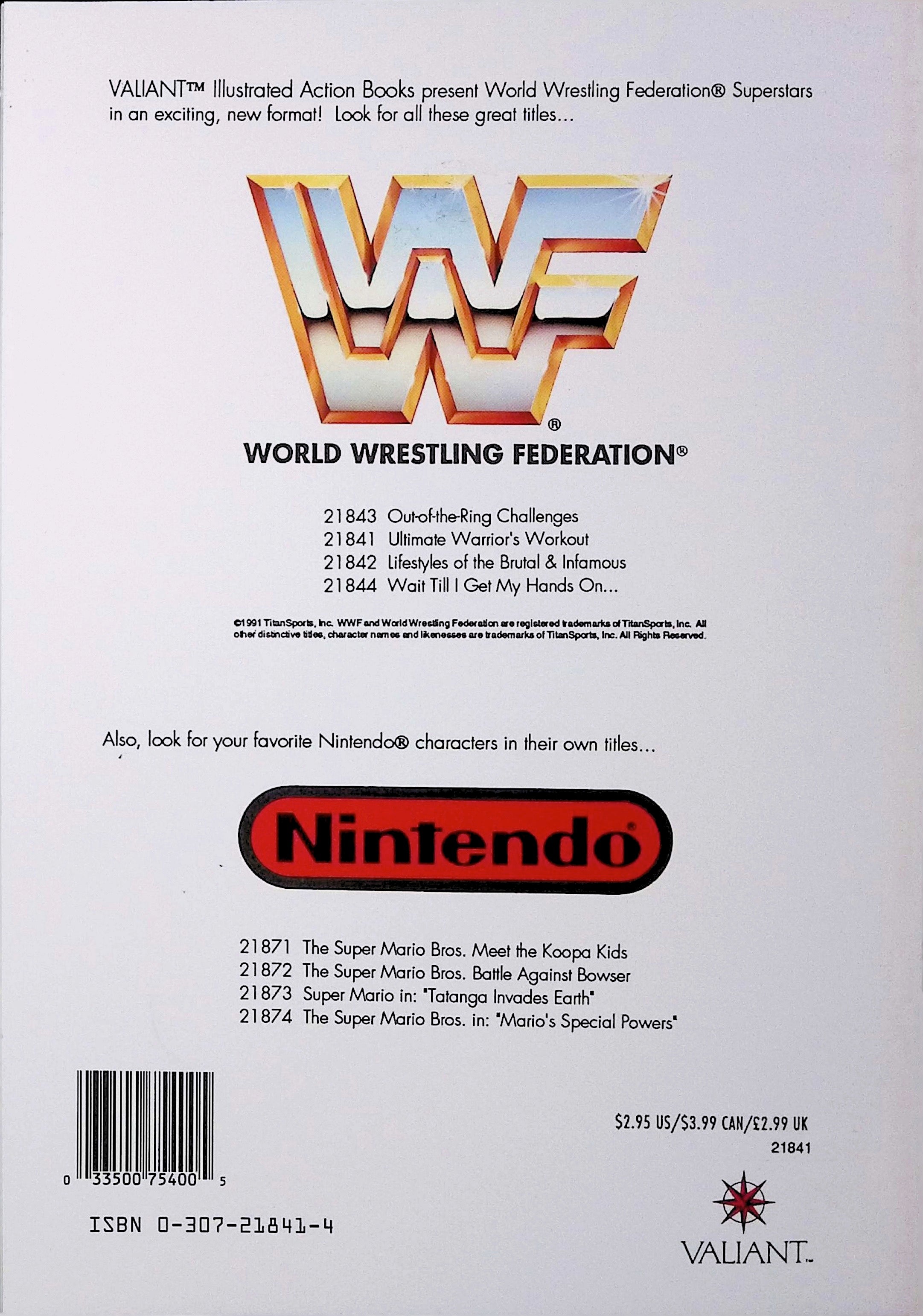 WWF Ultimate Warrior's Workout Wrestling # 1 Valiant 1991 VF/NM