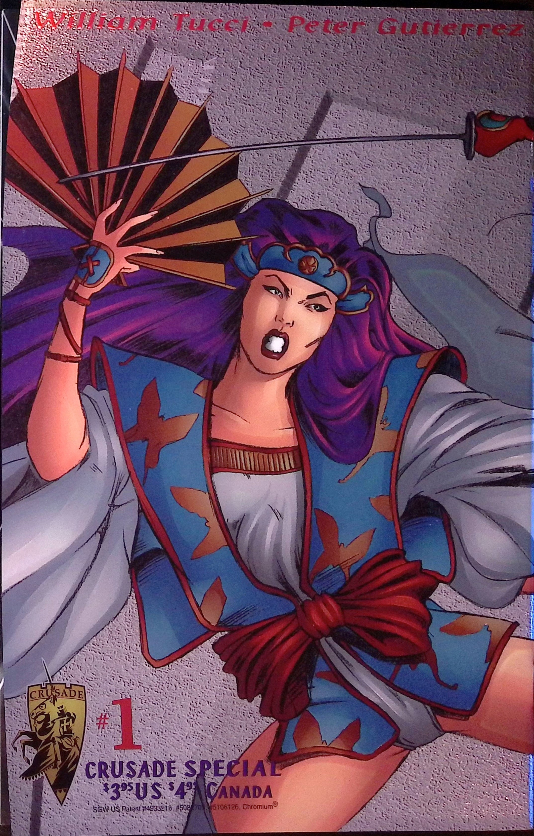 Shi vs Tomoe # 1 Chromium Foil Cover Crusade Comics 1996 NM