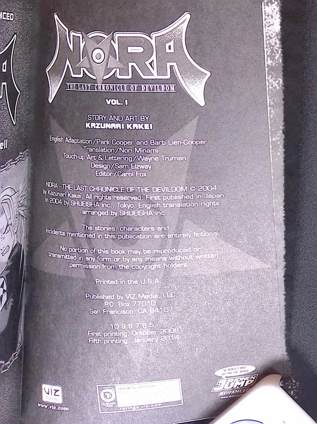 Nora: The Last Chronicle of Devildom # 1 Fifth Printing 2014 NM-