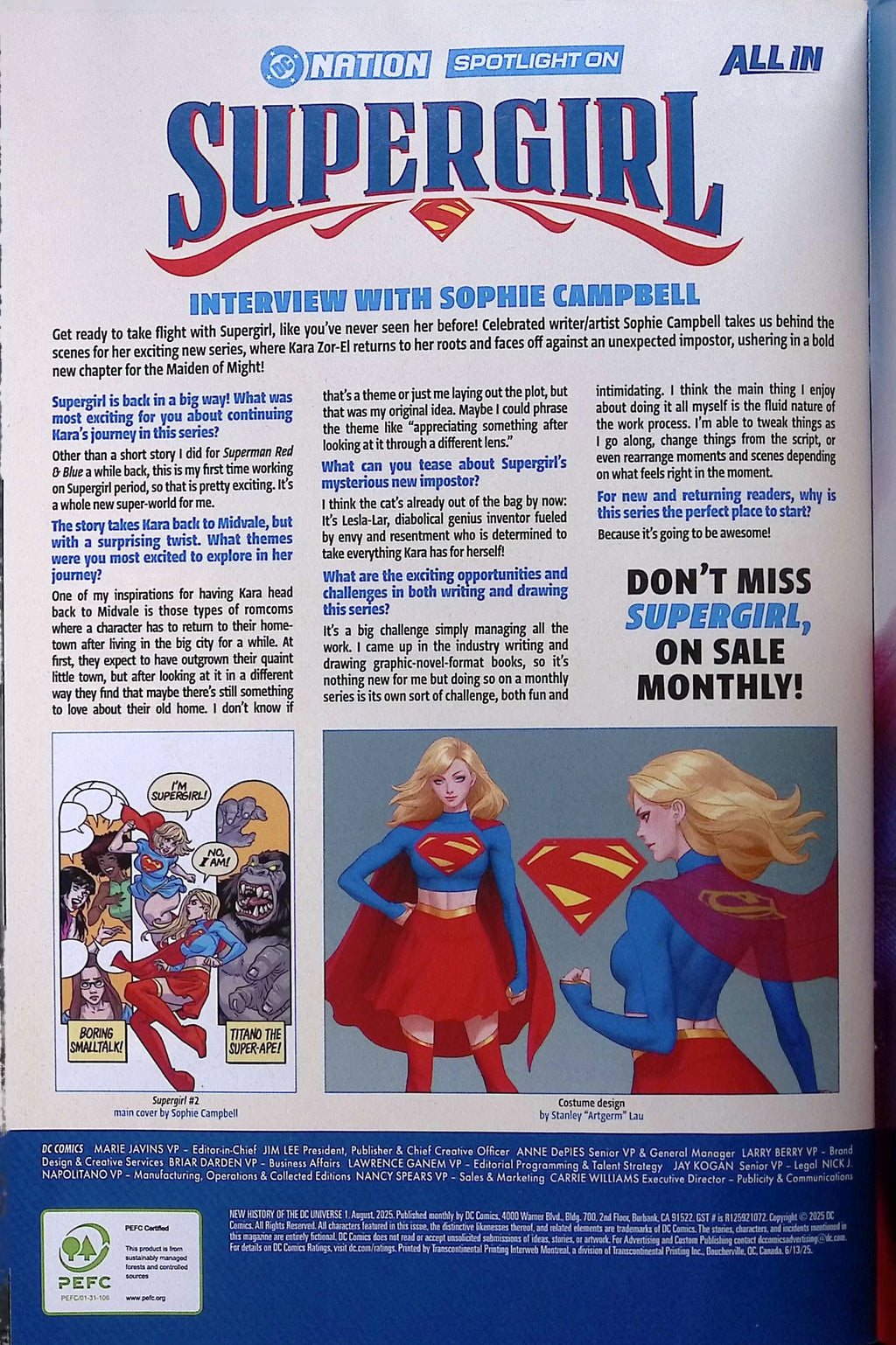 New History of the DC Universe # 1 Stanley "Artgerm" Lay Foil Cover 2025 NM