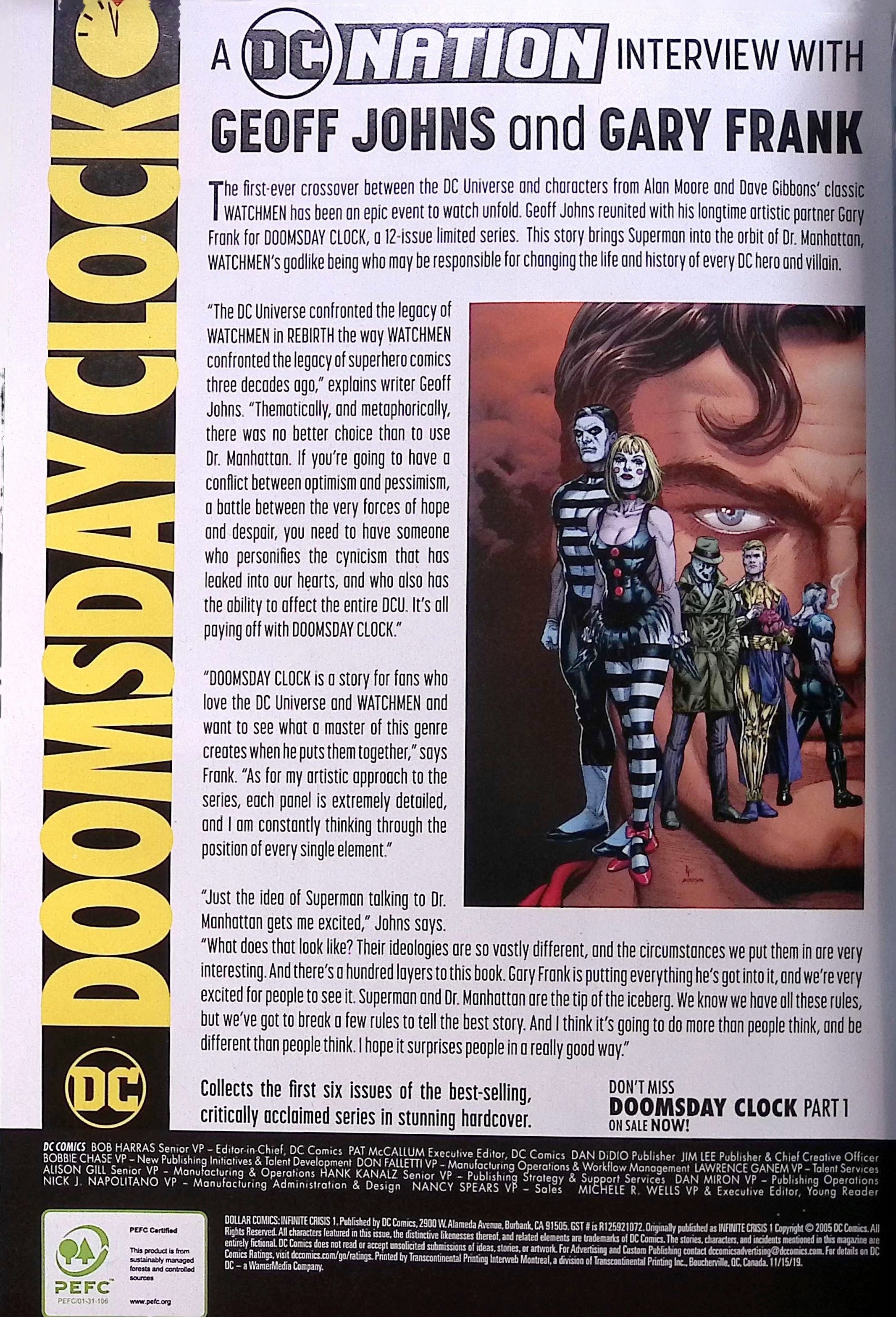 Infinite Crisis # 1  Dollar Comics Reprint # 1 2019 NM