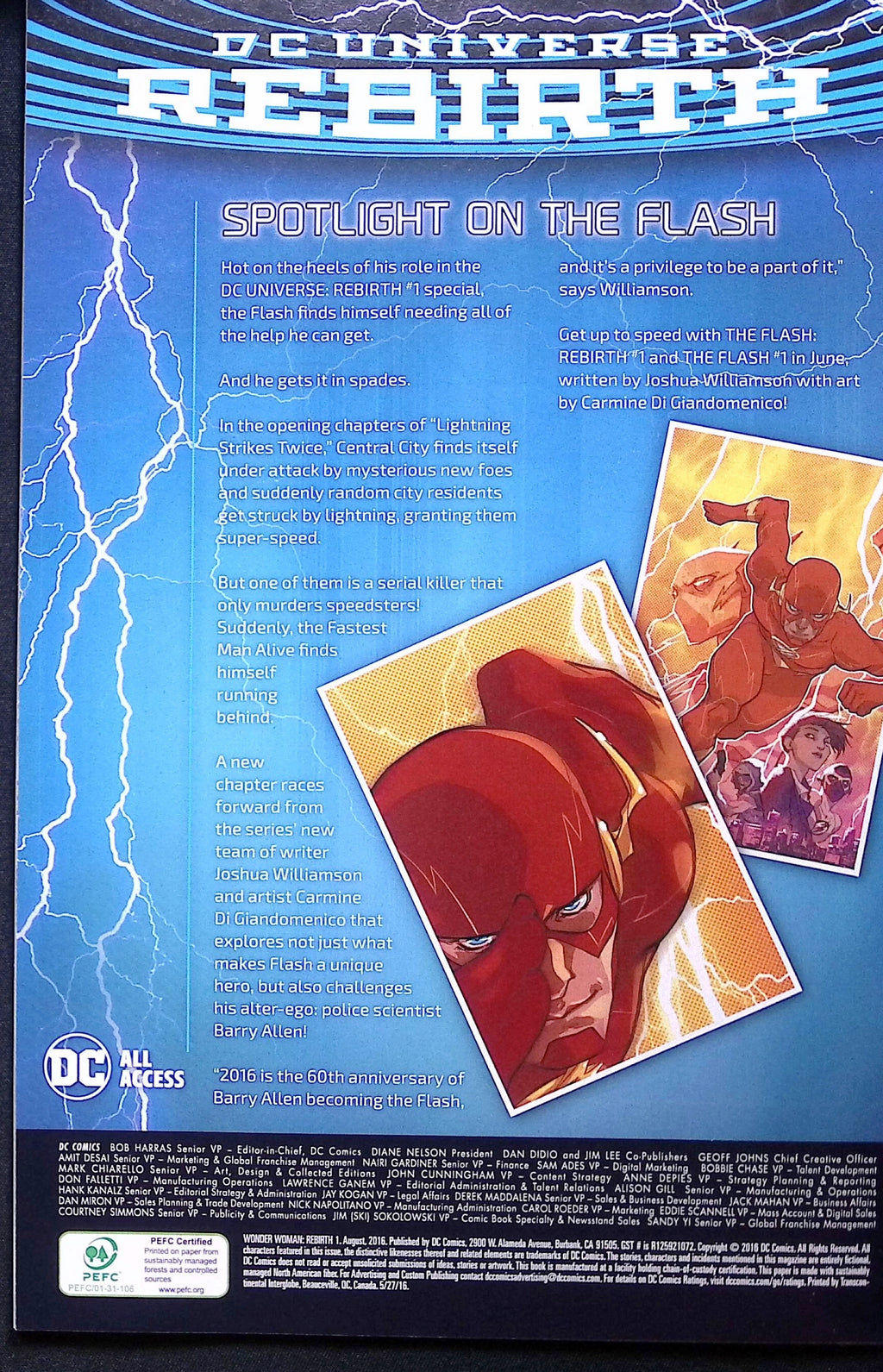 Wonder Woman # 1 Rebirth 2016 NM