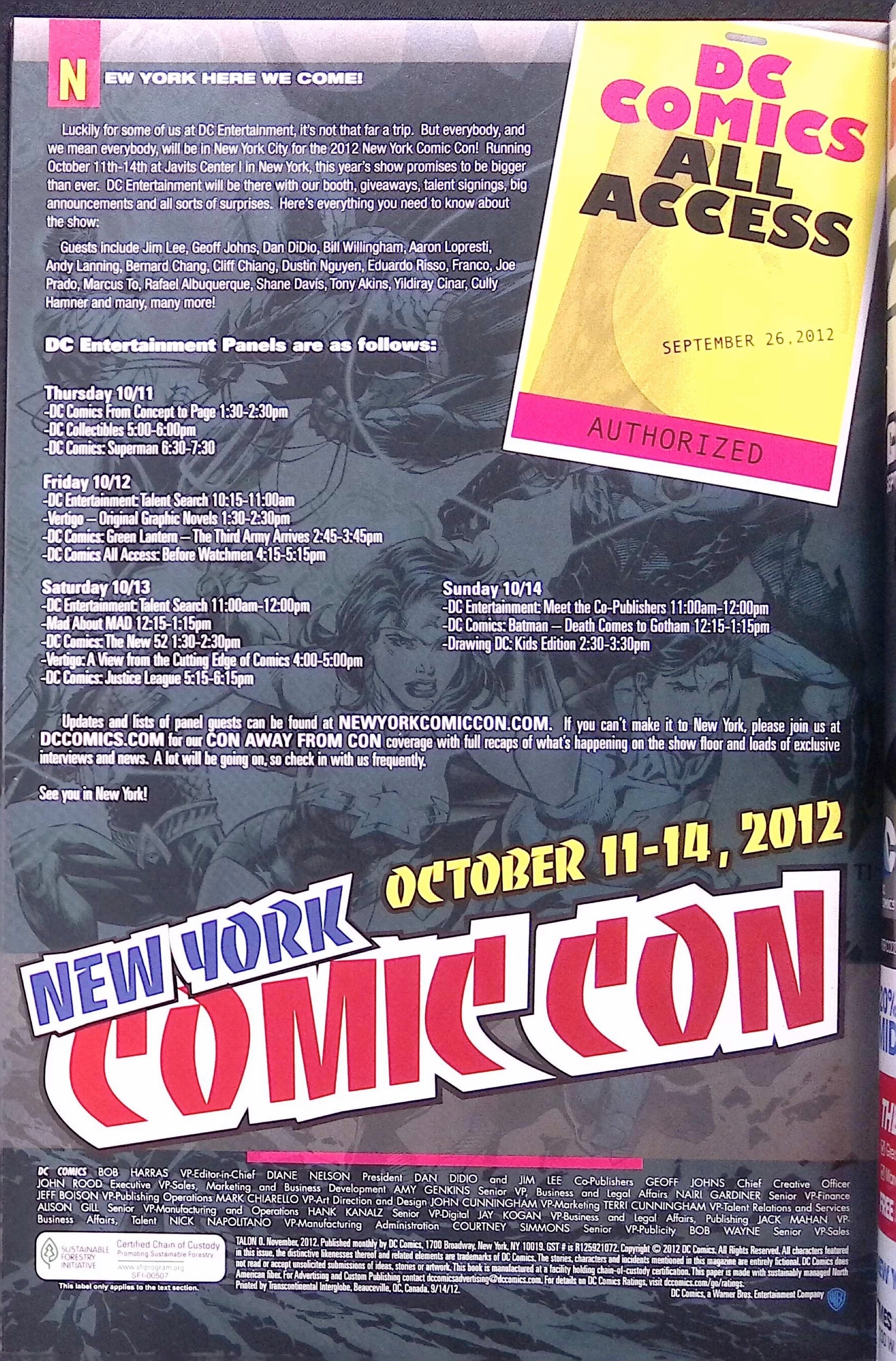 Talon # 0 2012 VF/NM