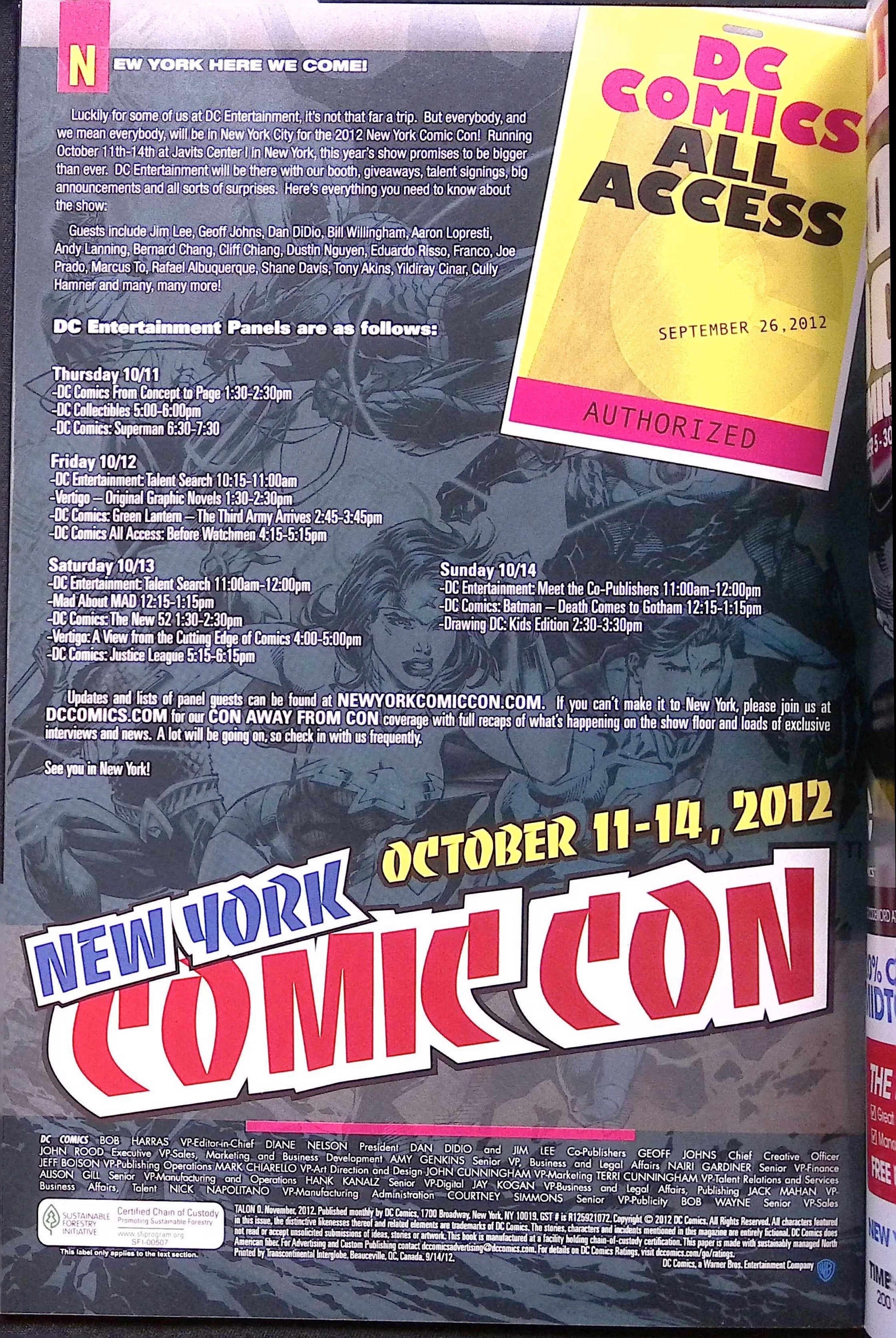 Talon # 0 2012 VF/NM