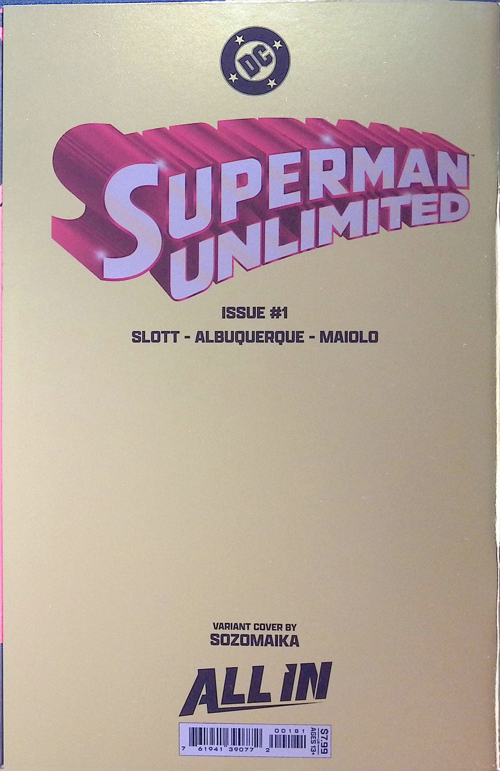 Superman Unlimited # 1 Sozomaika Gold Foil Variant 2025 NM