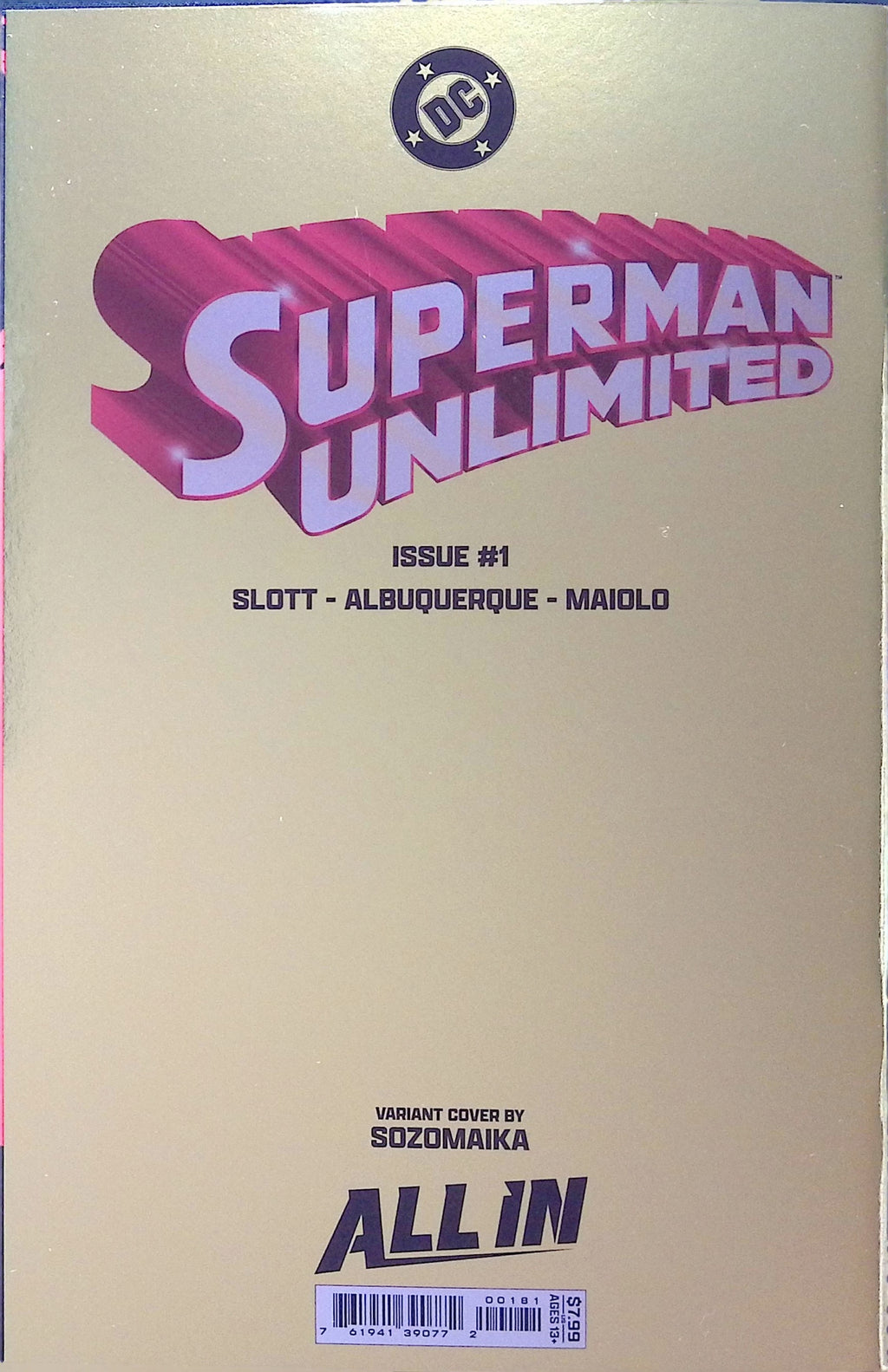 Superman Unlimited # 1 Sozomaika Gold Foil Variant 2025 NM