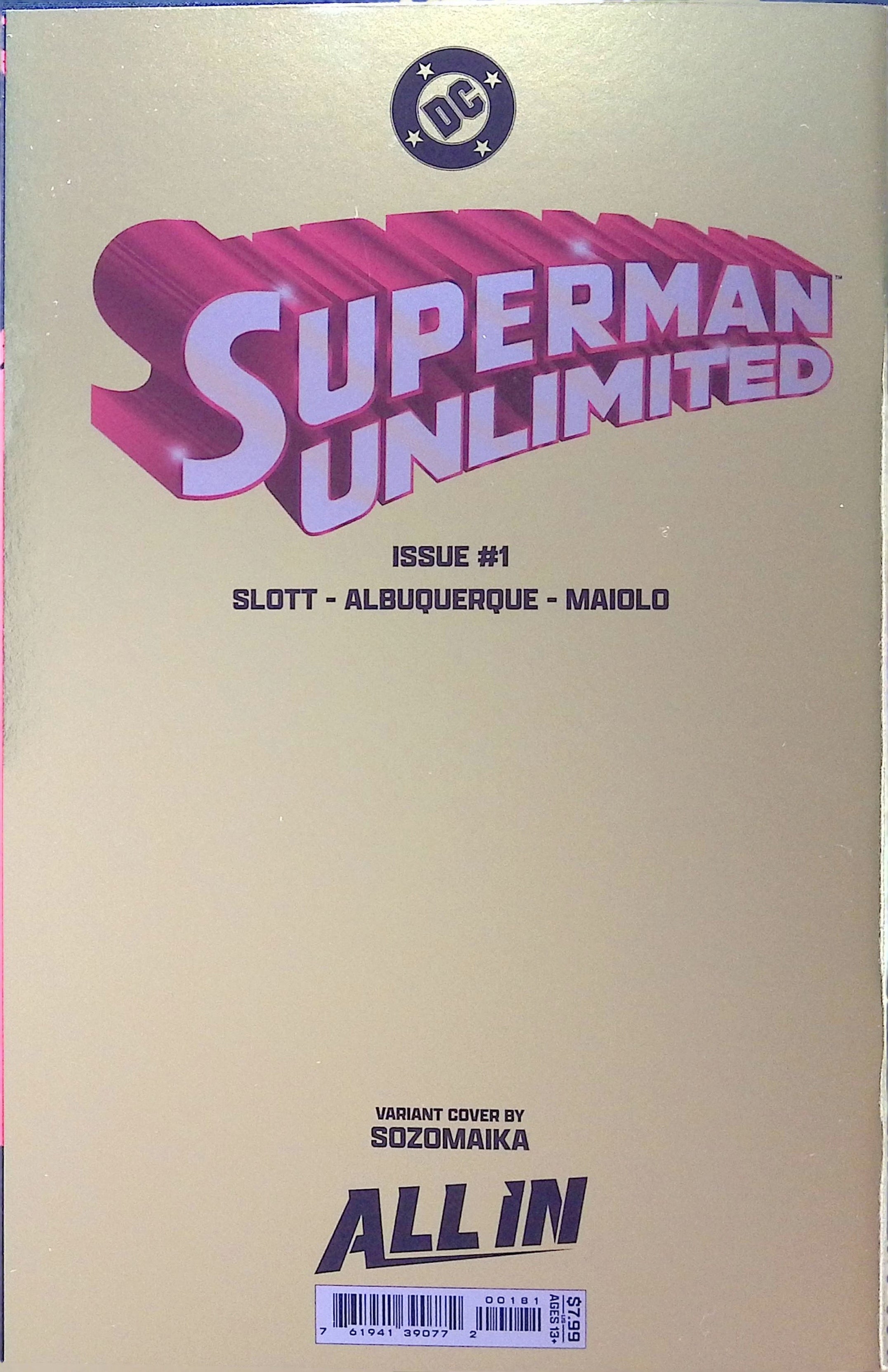 Superman Unlimited # 1 Sozomaika Gold Foil Variant 2025 NM