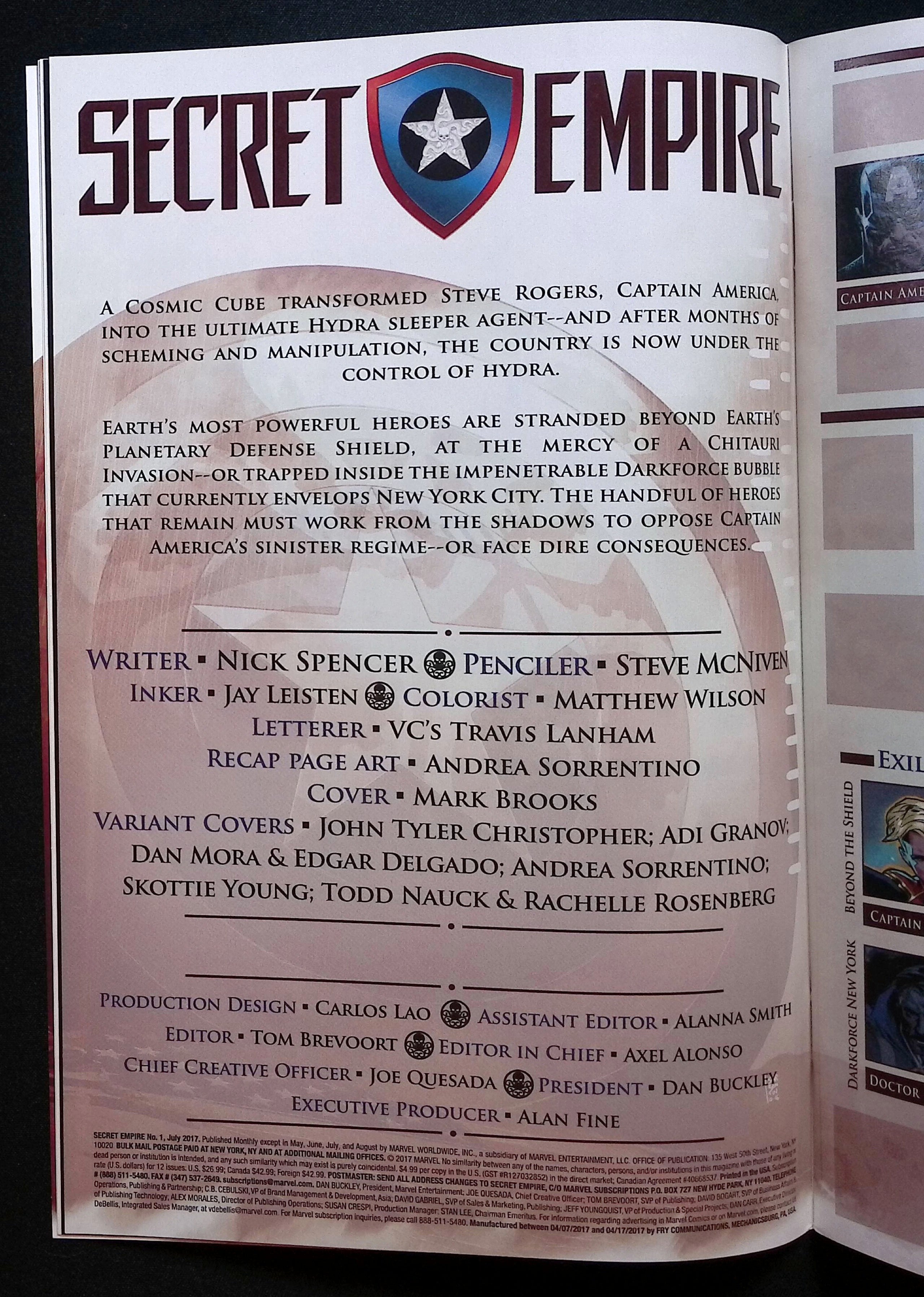 Secret Empire # 1 2017 NM