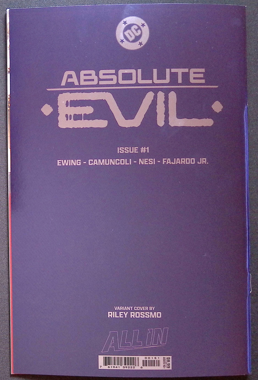 Absolute Evil # 1 Rossmo Foil Variant 2025 NM