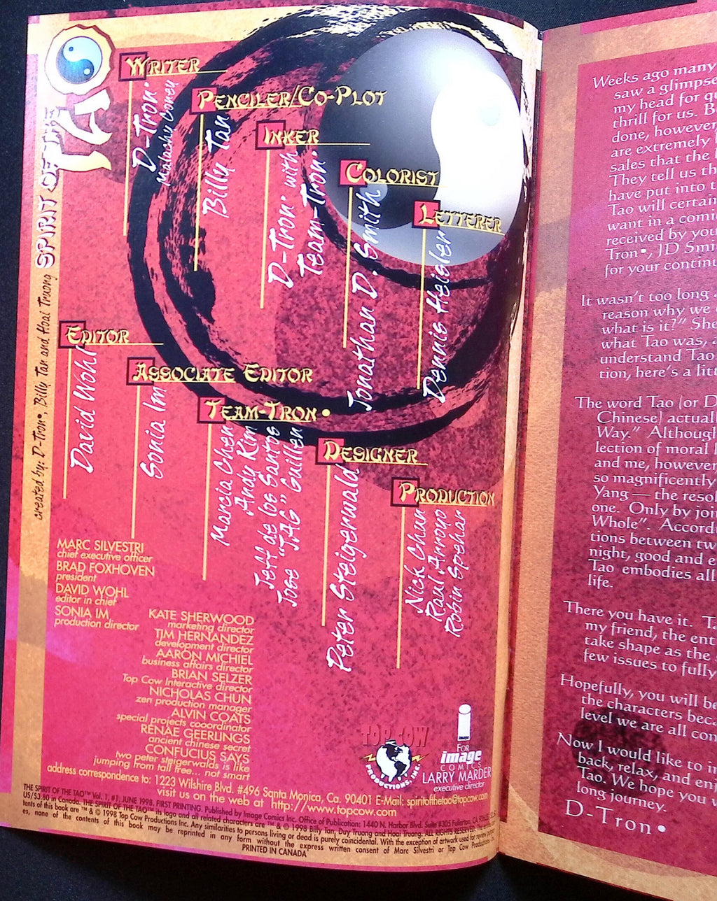 Spirit of the Tao # 1 1998 NM-