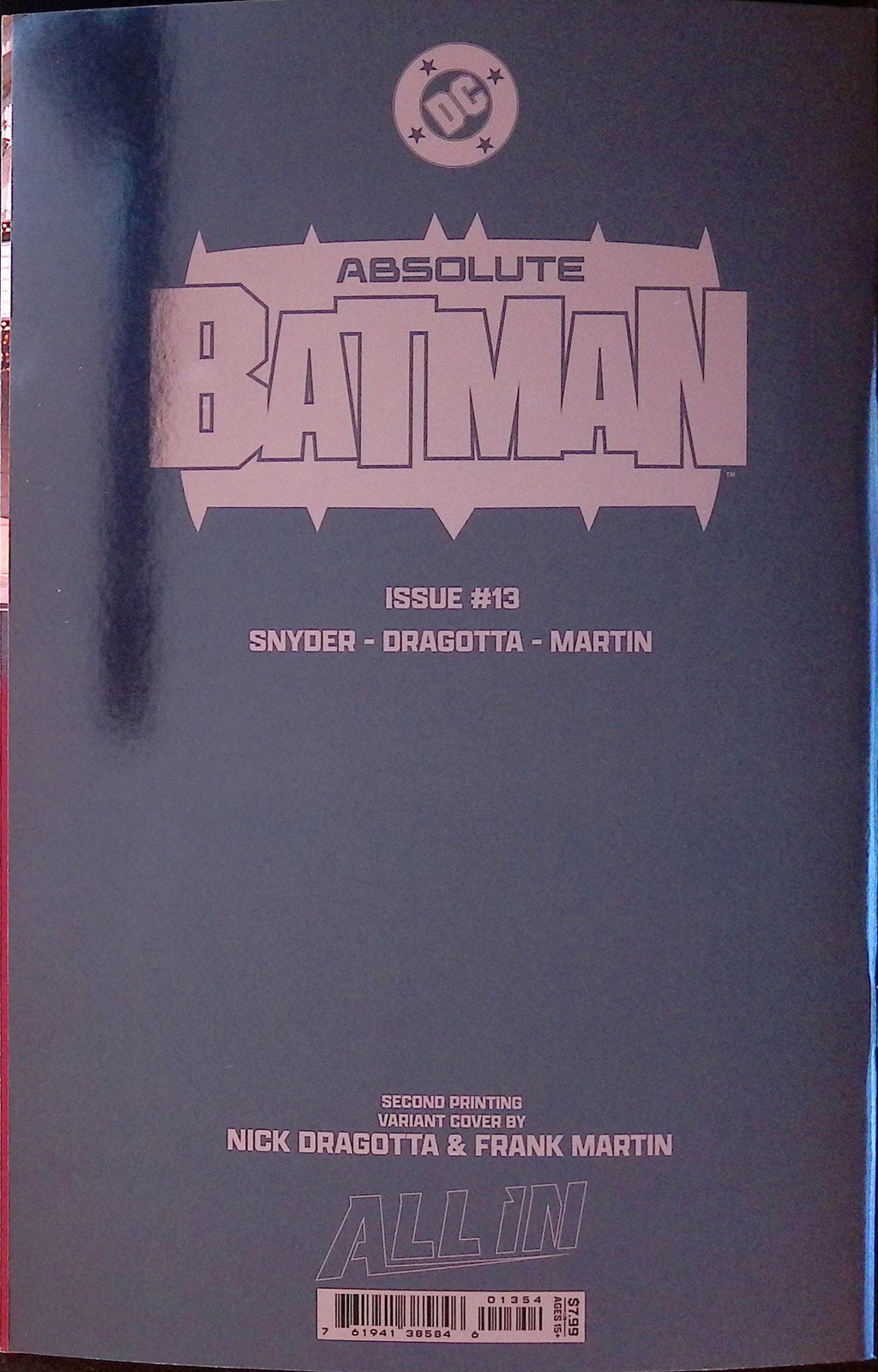 Absolute Batman # 13 Foil Variant Second Printing 2025 NM