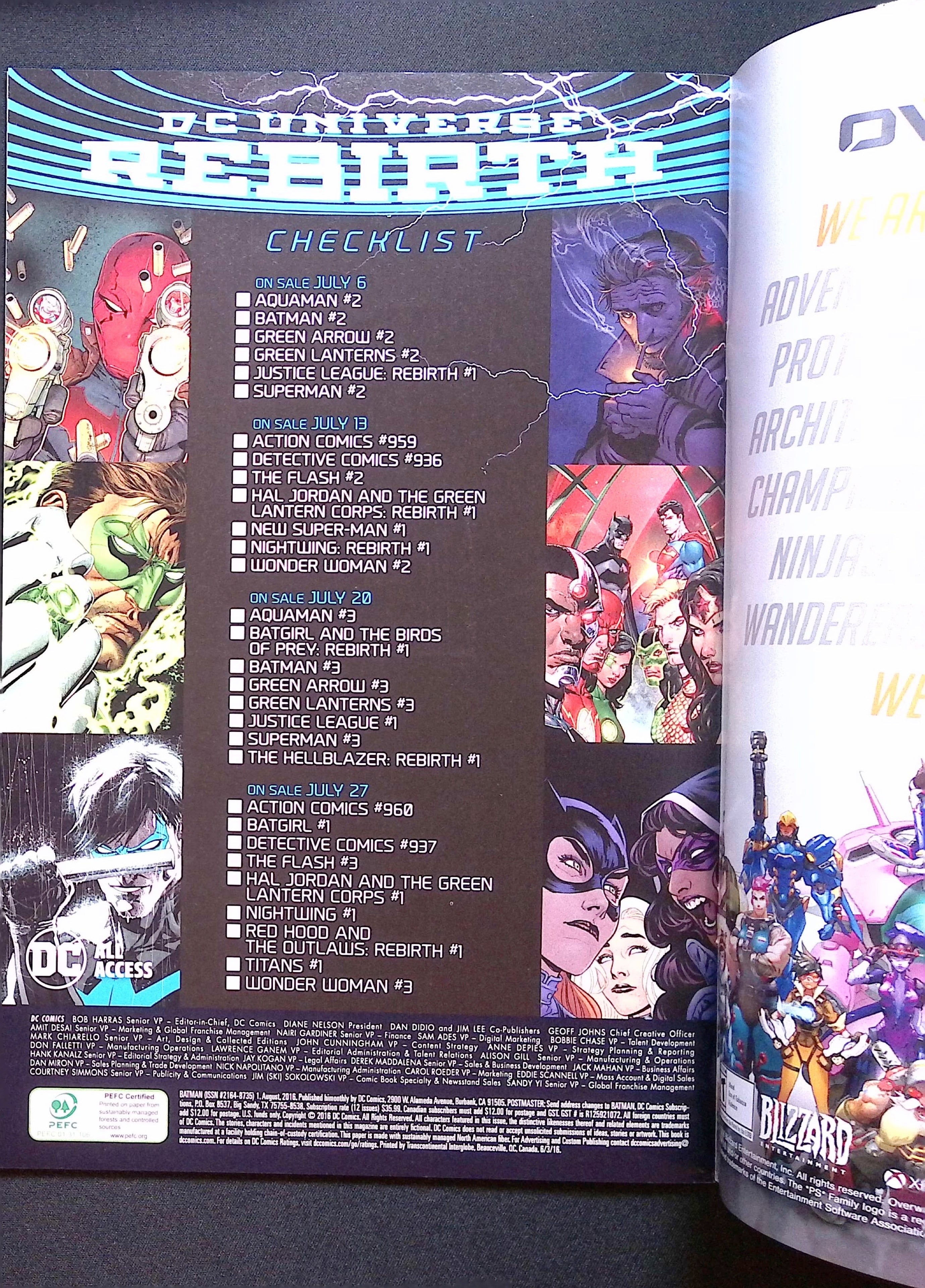 Batman # 1 2016 NM-