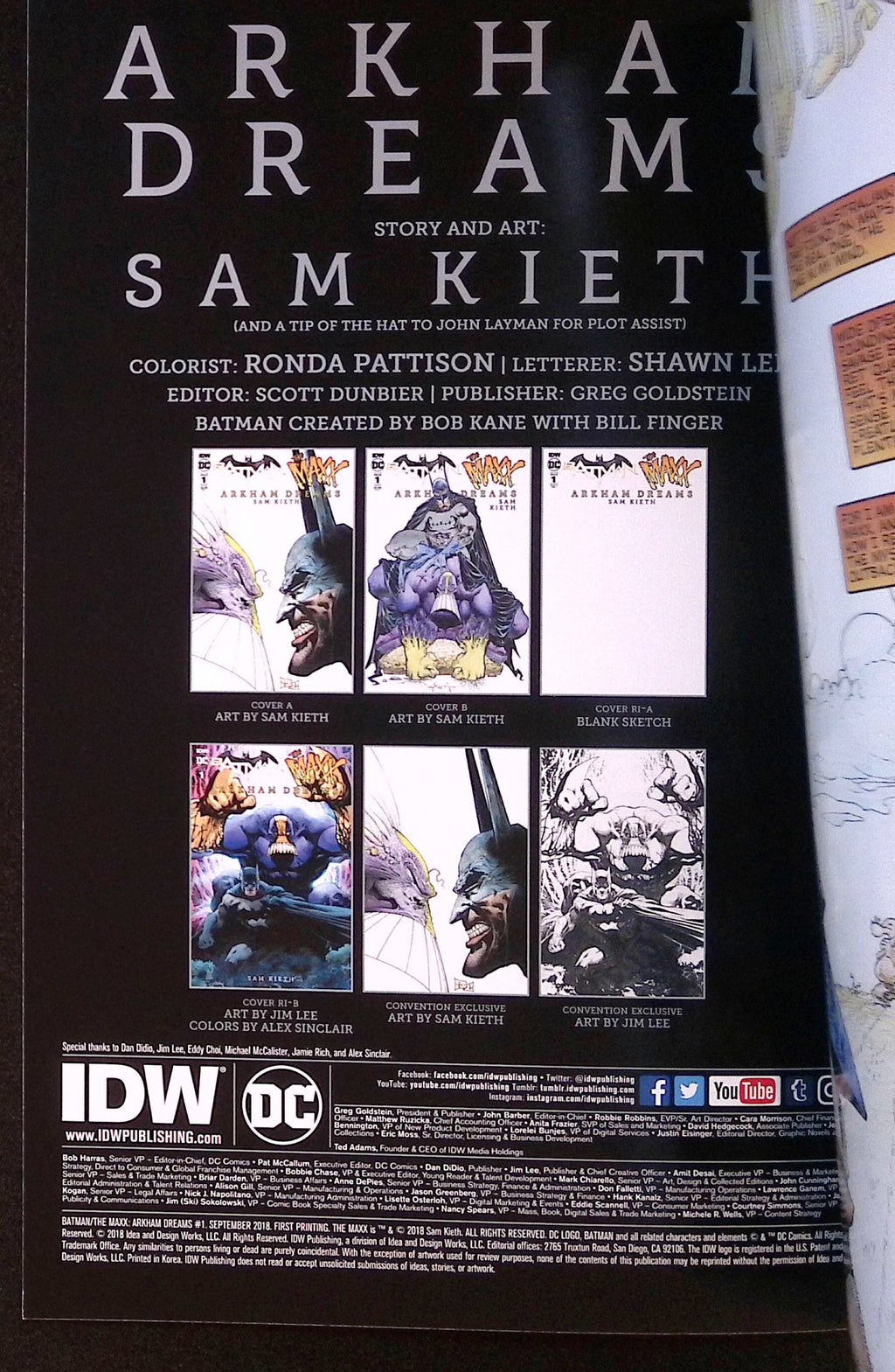 Batman/The Maxx: Arkham Dreams # 1 2018 NM-