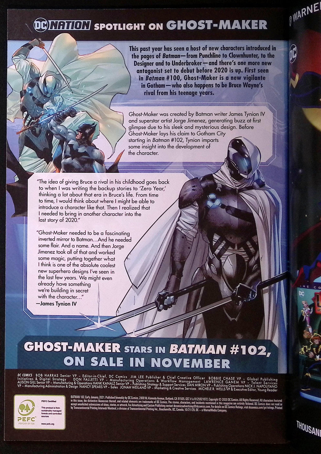 Batman # 102 Cover A First Printing 2020 VF/NM