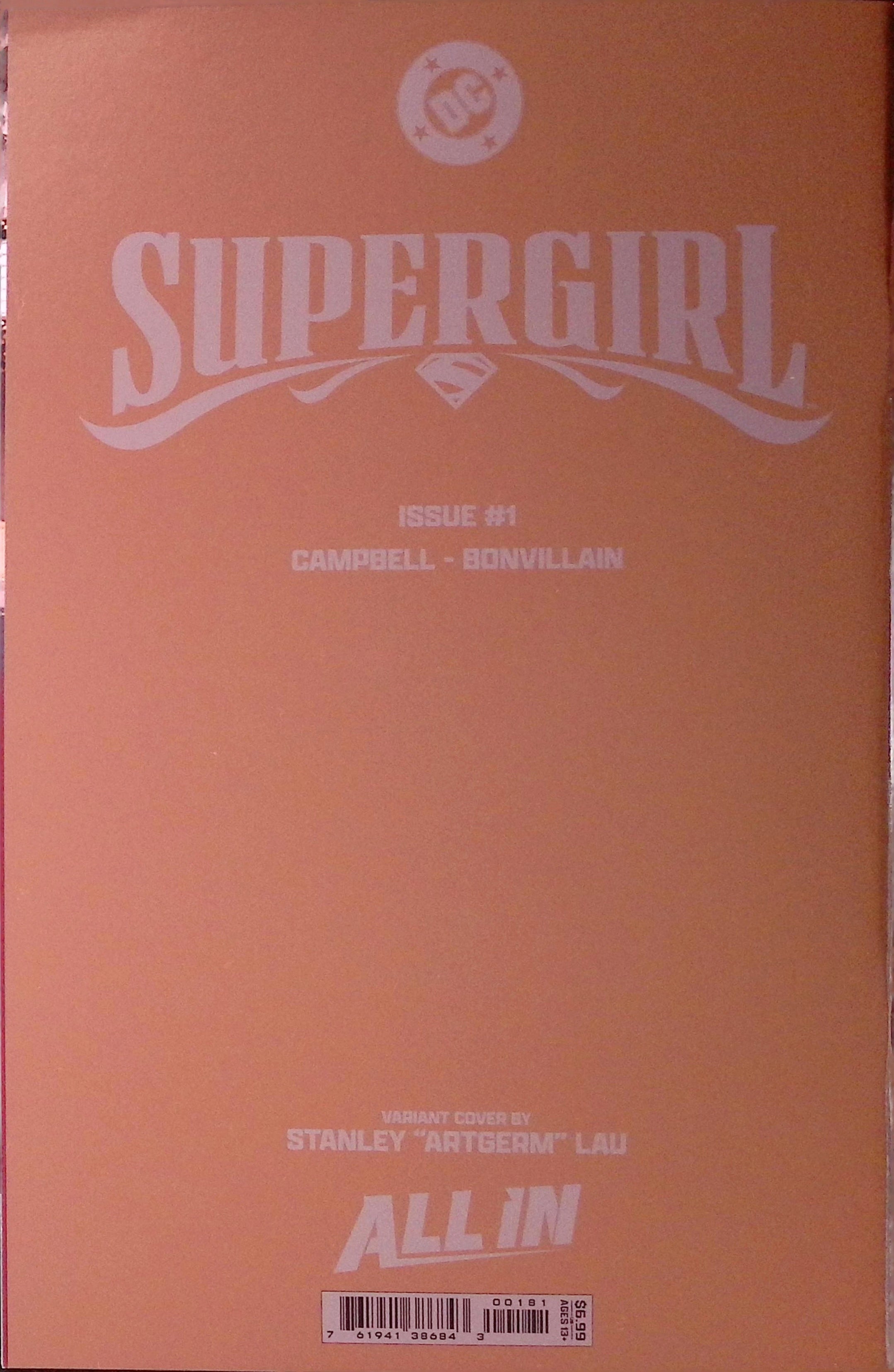 Supergirl # 1 Stanley "Artgerm" Lau Foil Variant 2025 NM-