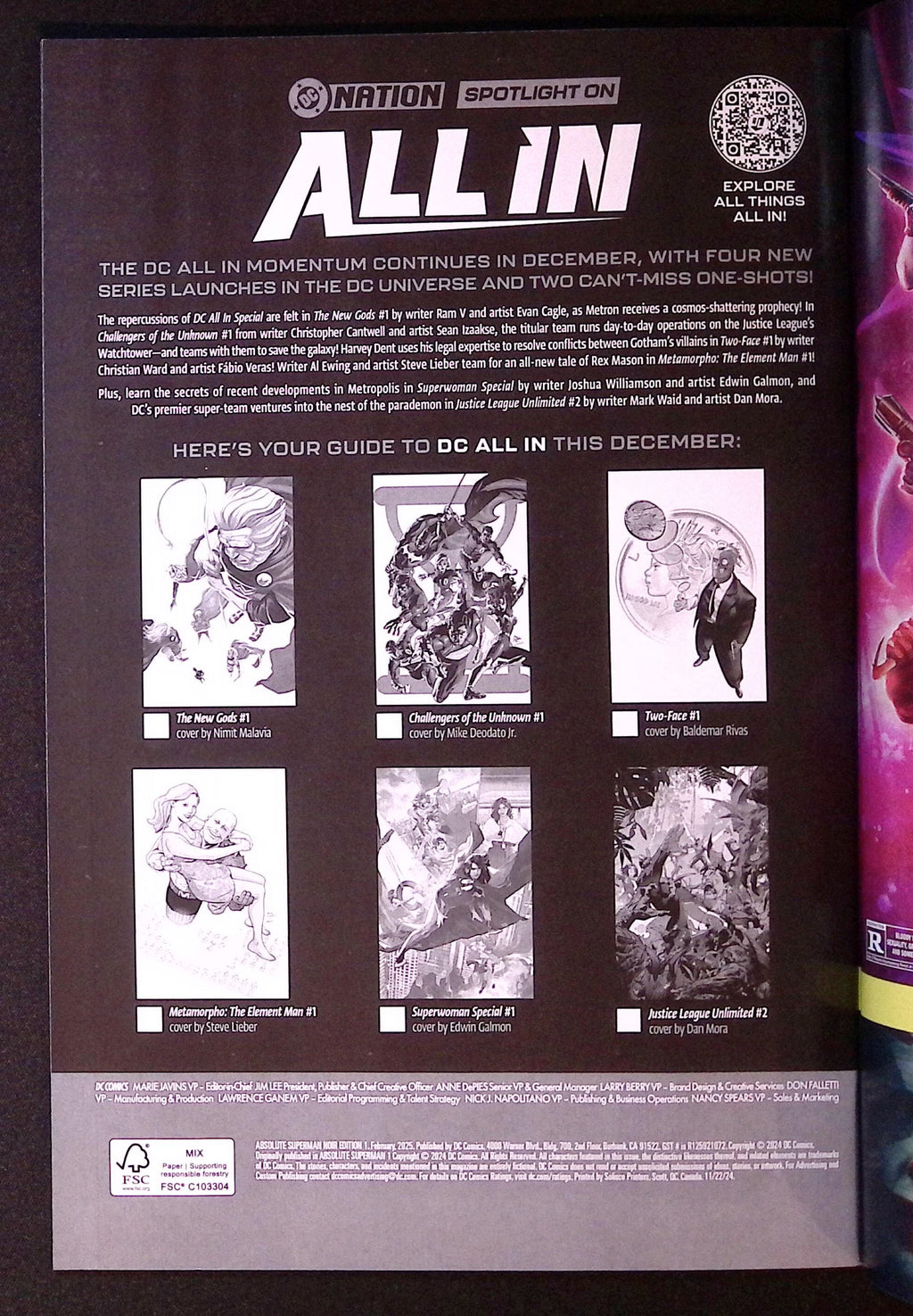 Absolute Superman # 1 Noir Edition 2025 NM
