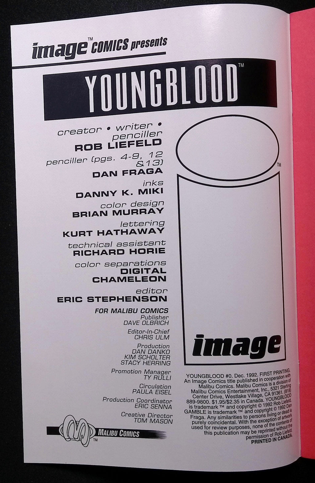Youngblood # 0 First Printing NM 1992