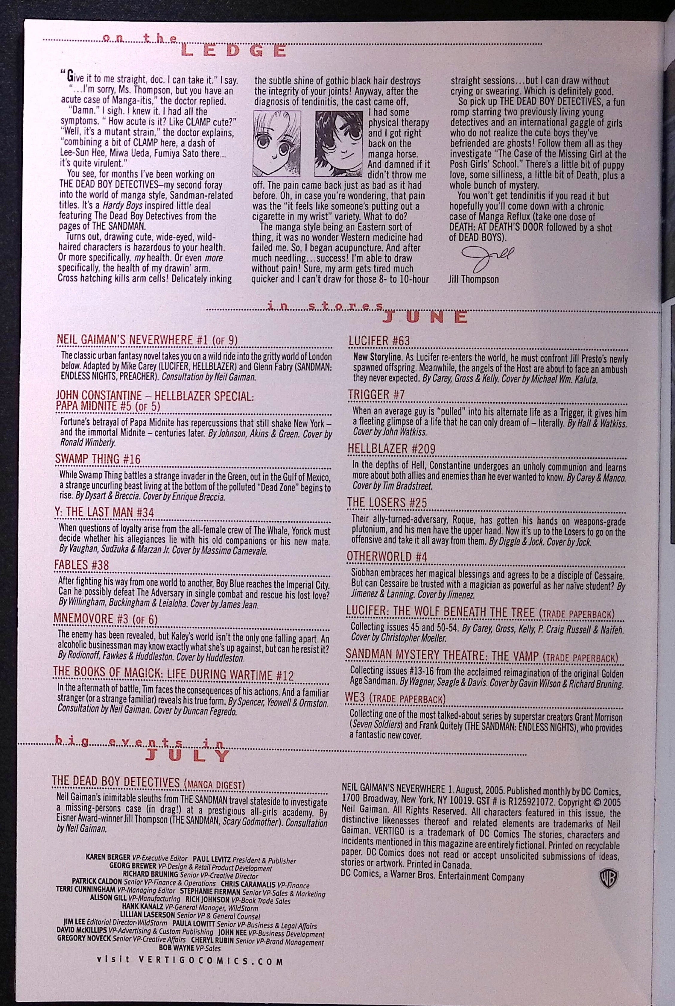 Neil Gaiman's Neverwhere # 1 2005 NM-