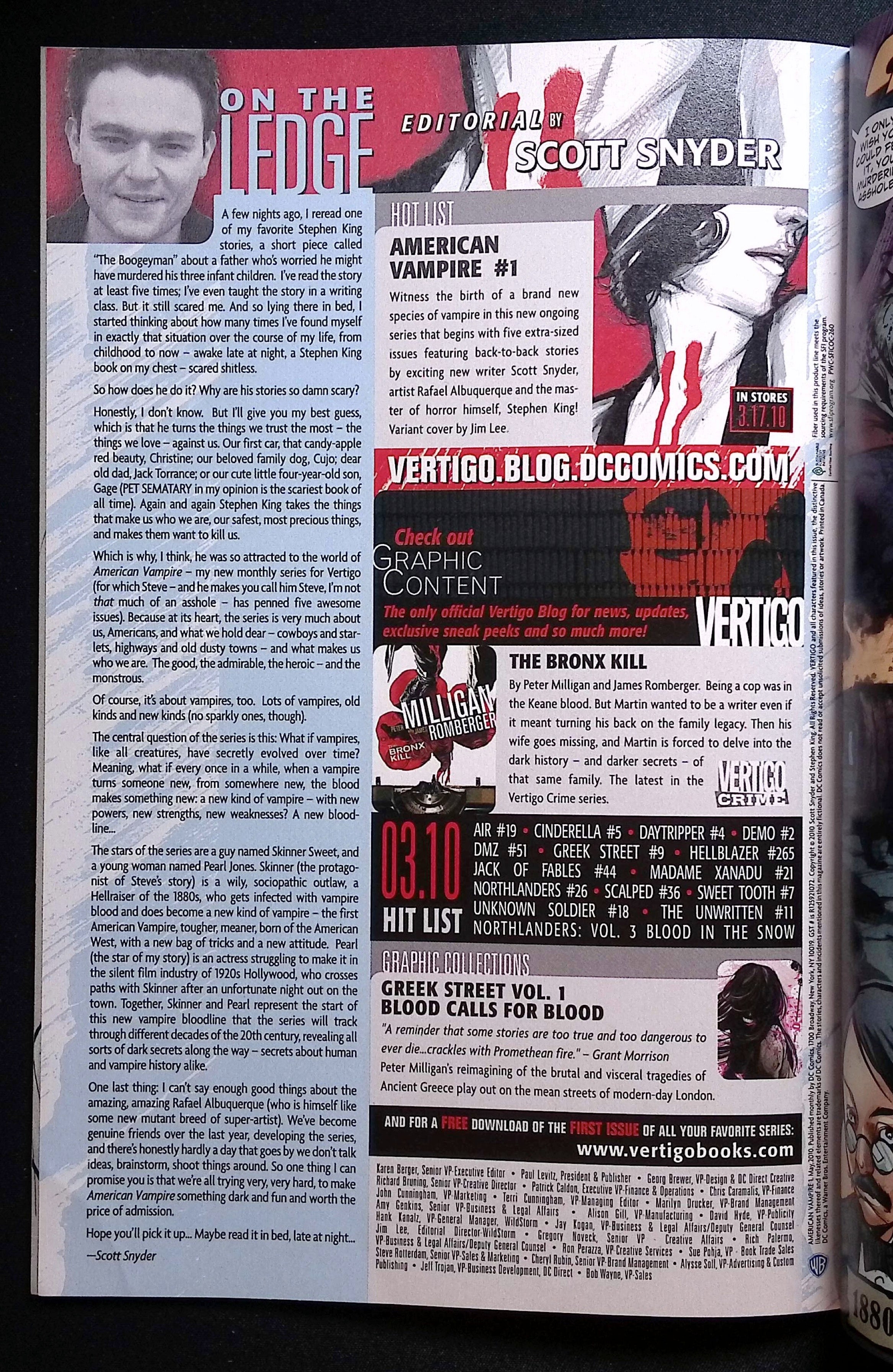 American Vampire # 1 2010 VF/NM