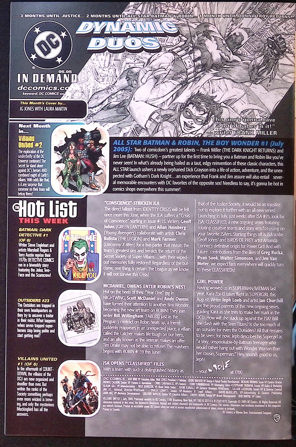 Villains United # 1 2005 NM-