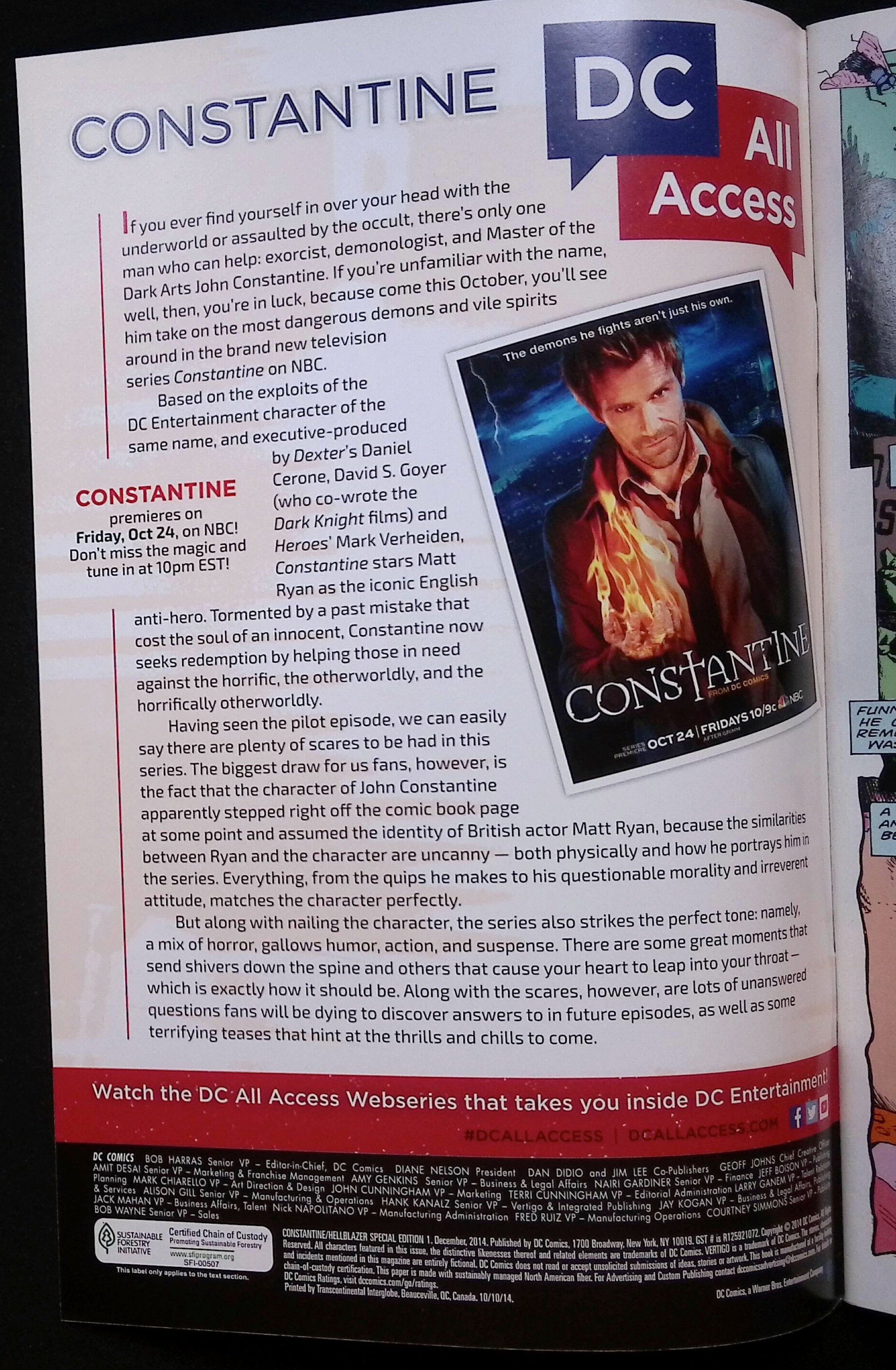 Constantine/Hellblazer Special Edition #1 2014 NM-