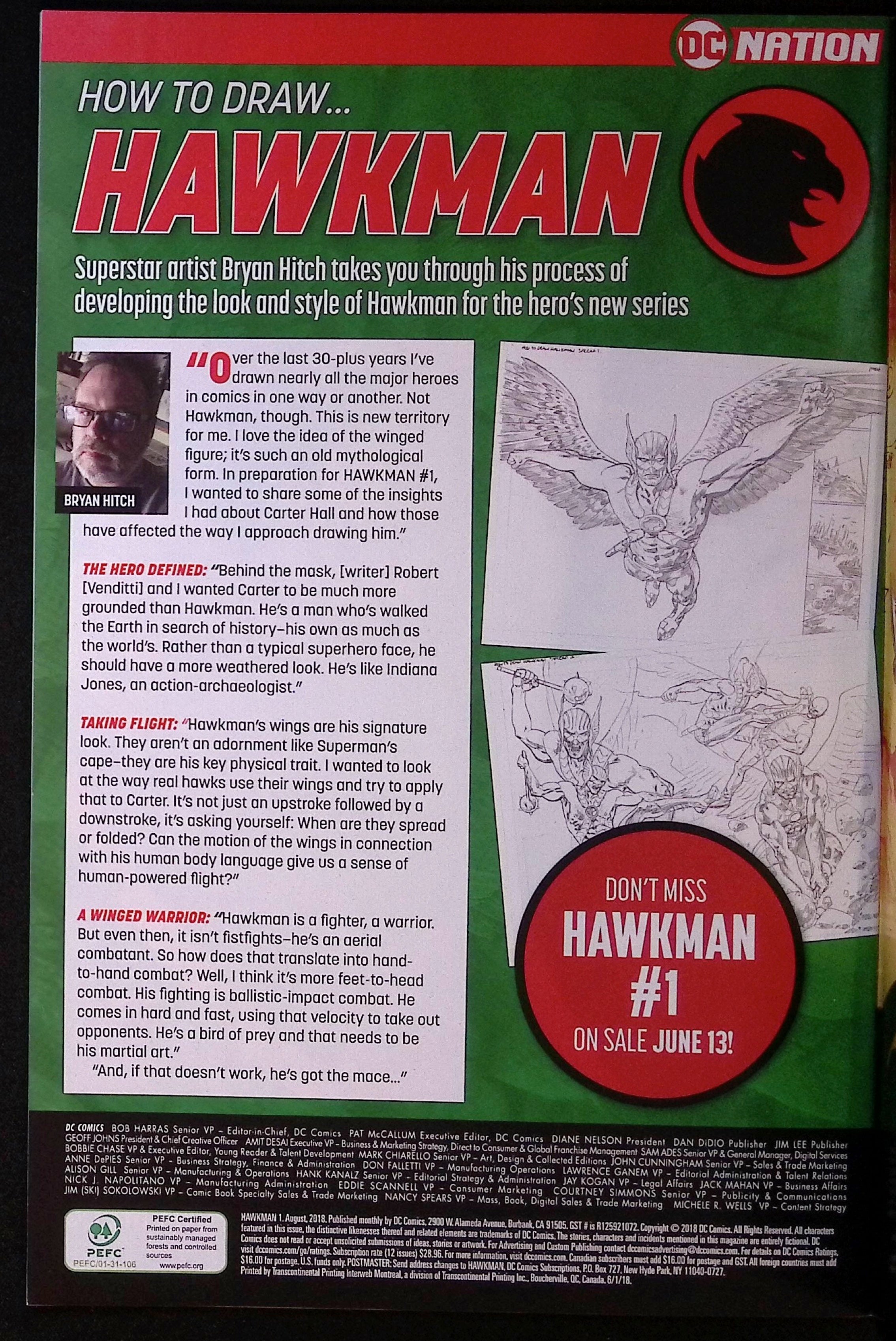 Hawkman # 1 2018 NM