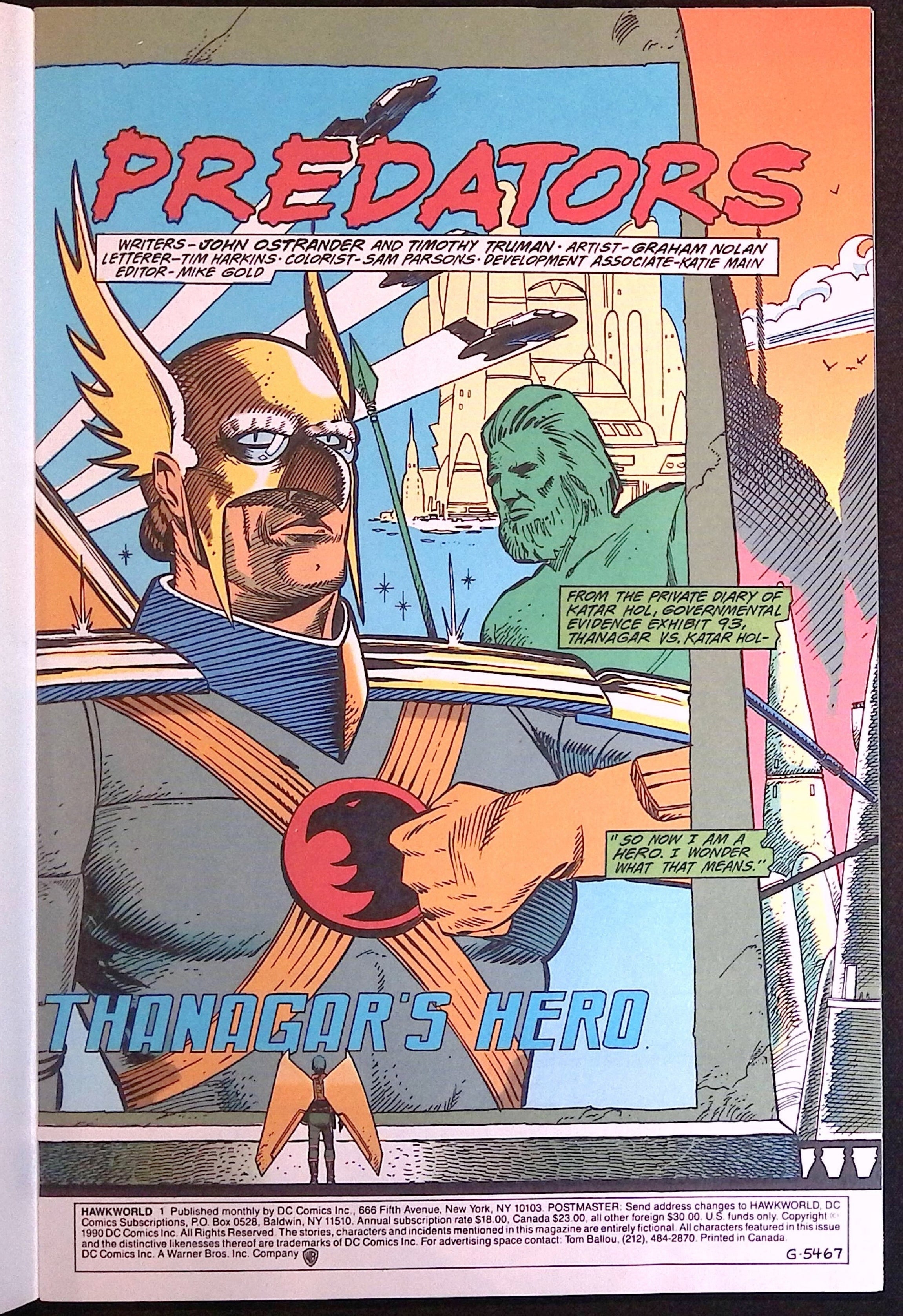 Hawkworld # 1 1990 NM-