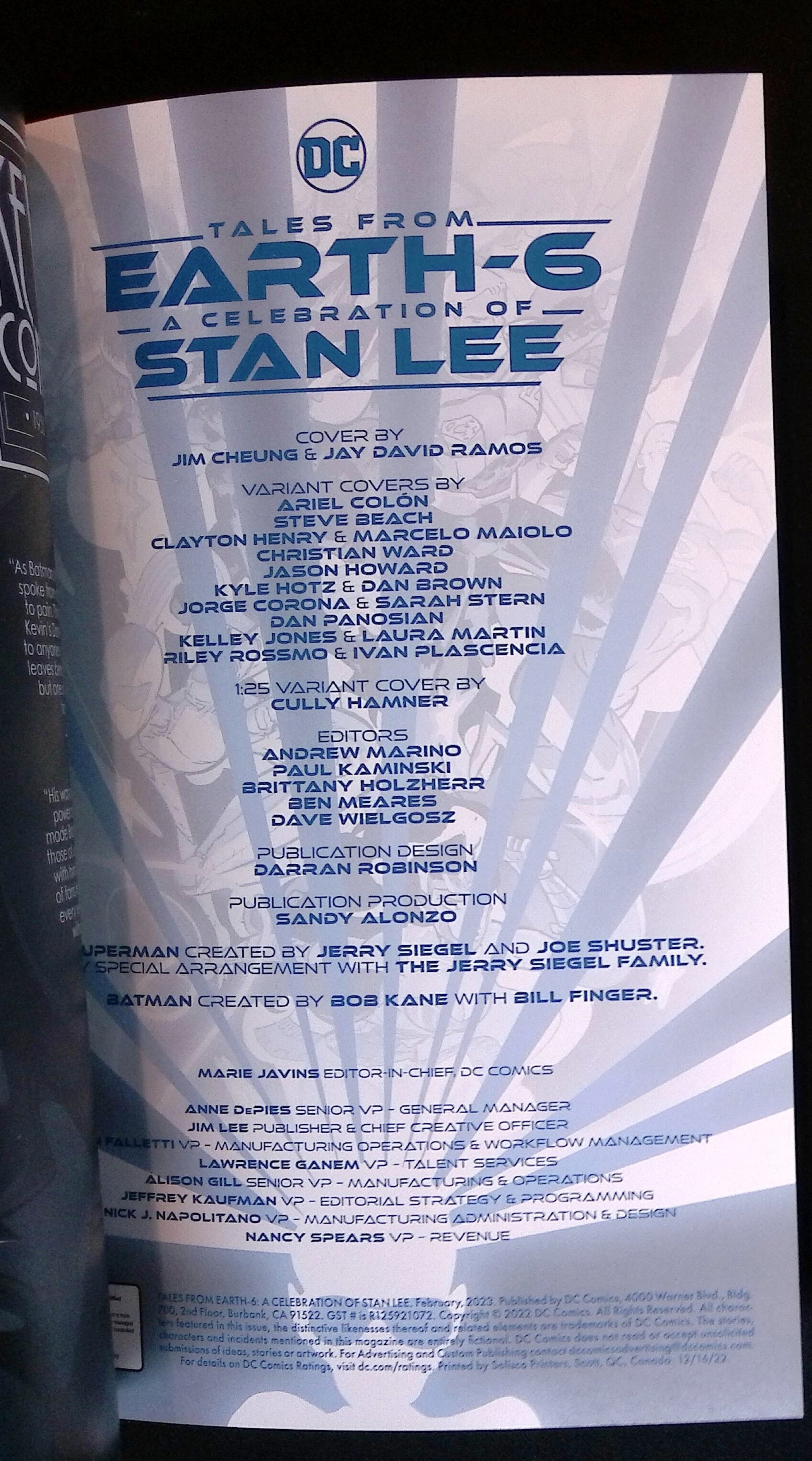 Tales from Earth-6: A Celebration of Stan Lee # 1 2022 NM-