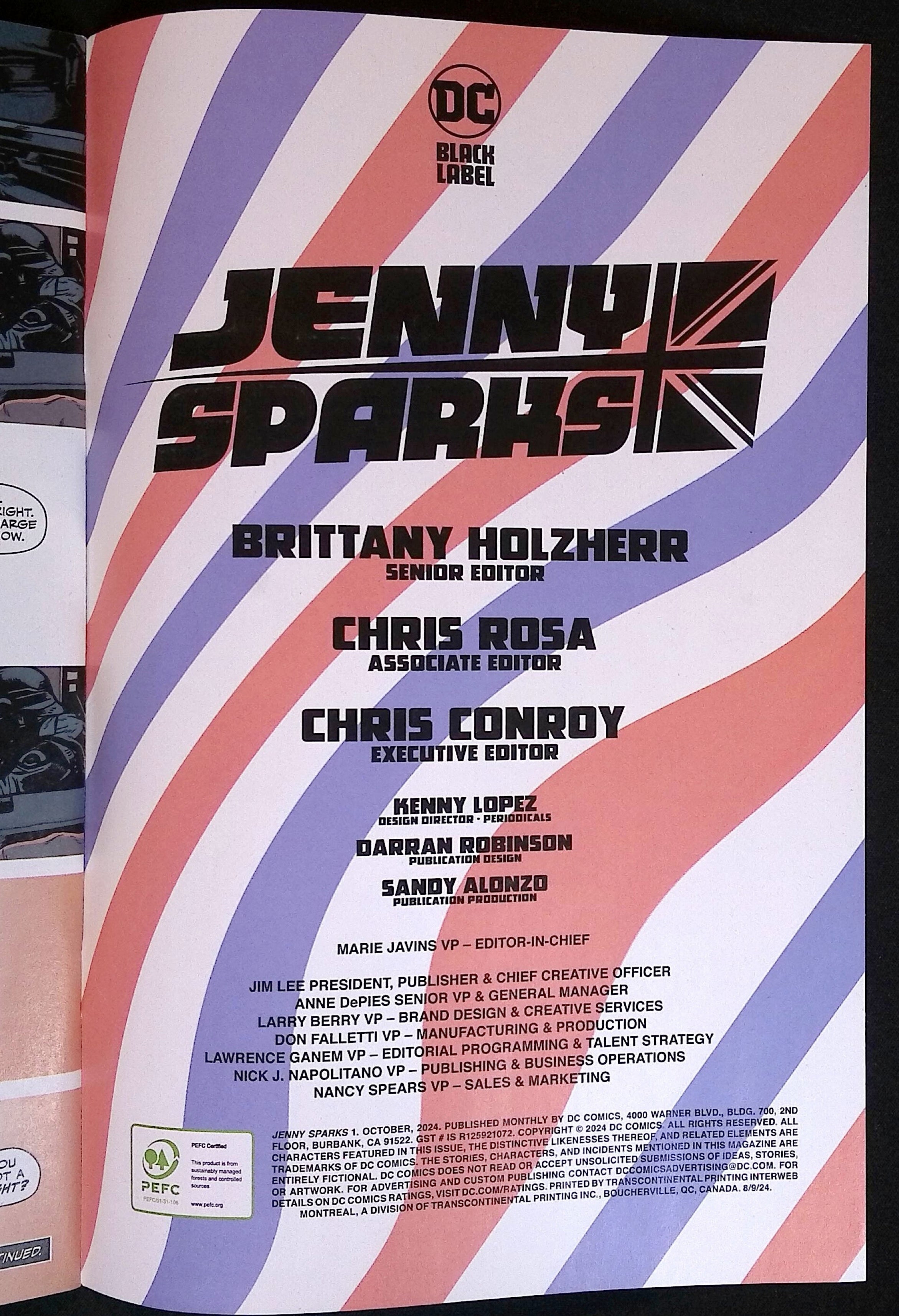 Jenny Sparks # 1 2024 NM-