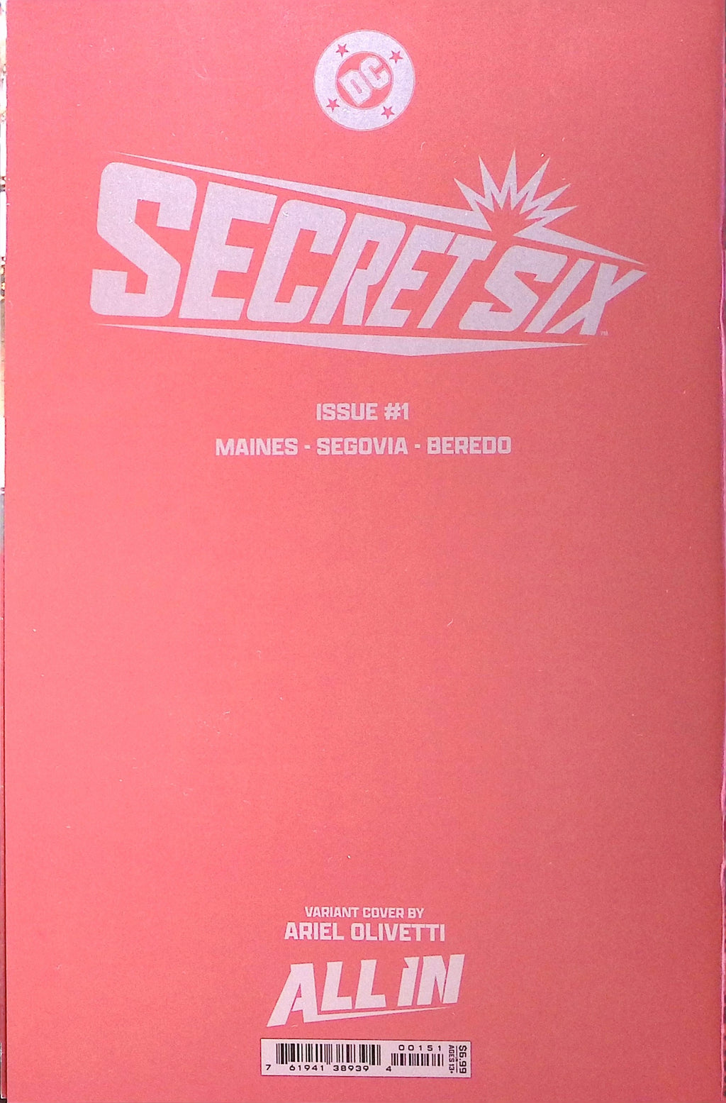 Secret Six # 1 2025 Olivetti Foil Variant 2025 NM