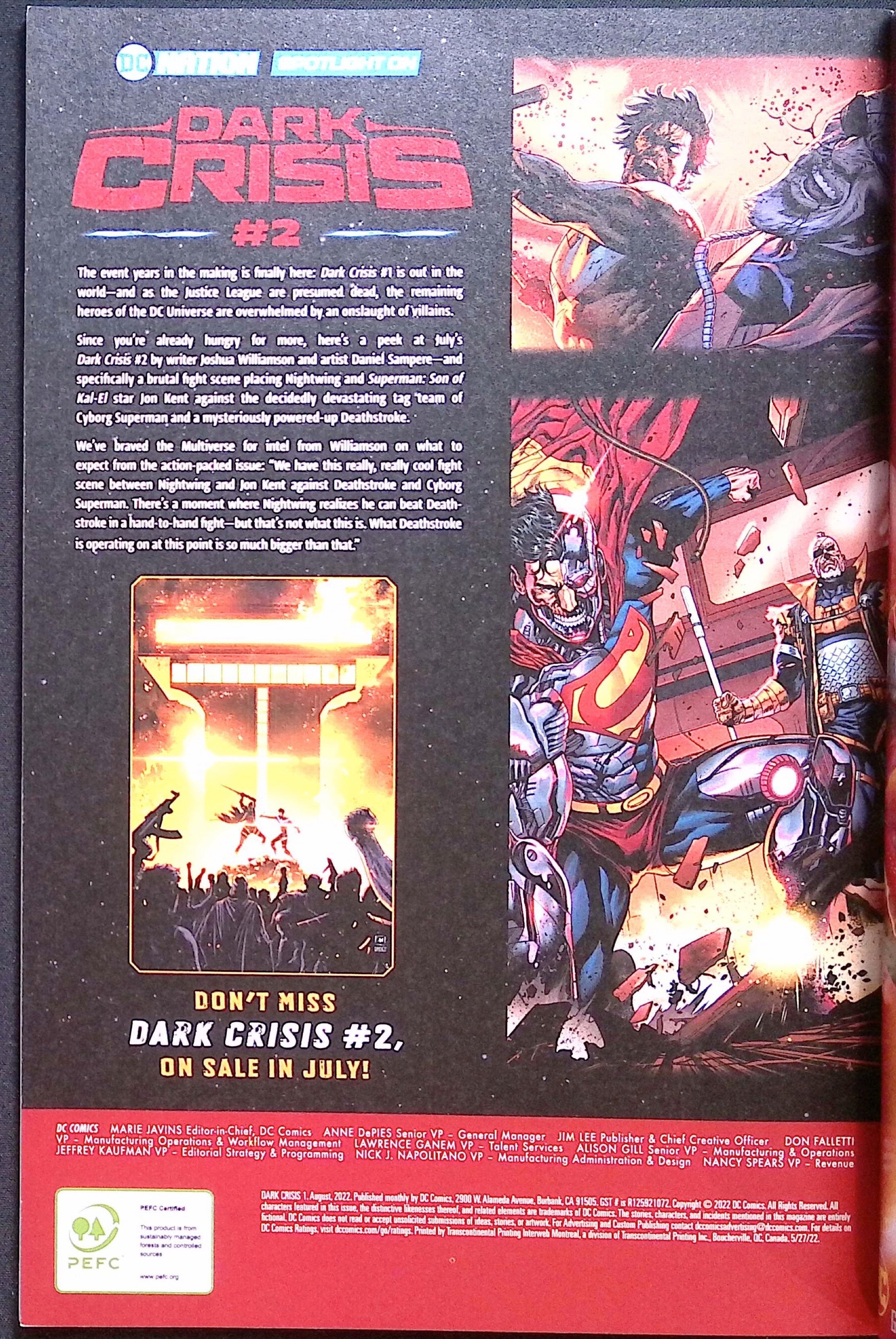 Dark Crisis # 1 2022 NM-