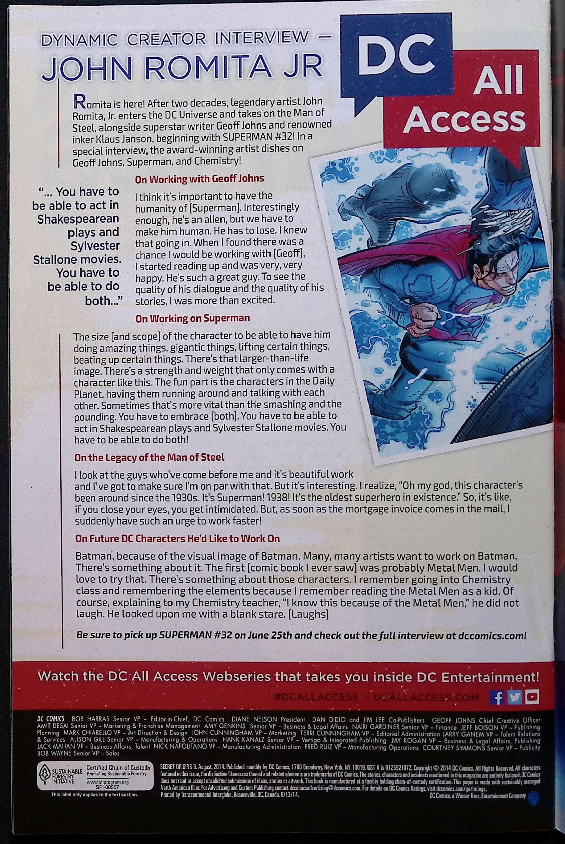 Secret Origins # 3 2014 NM-