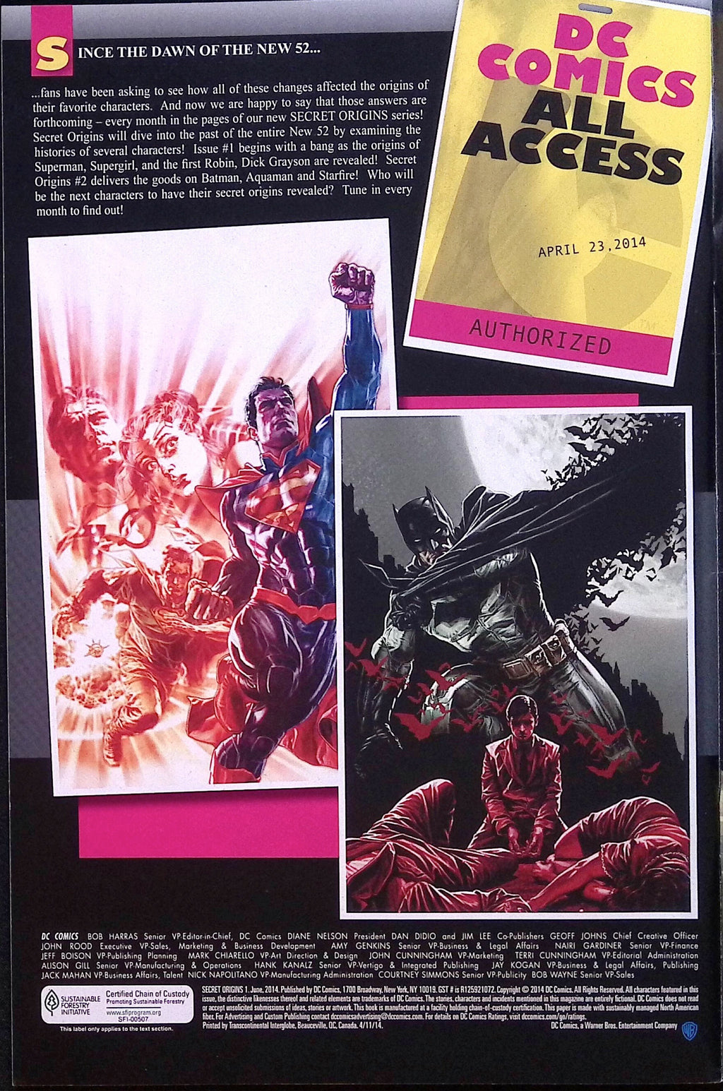 Secret Origins # 1 2014 NM-