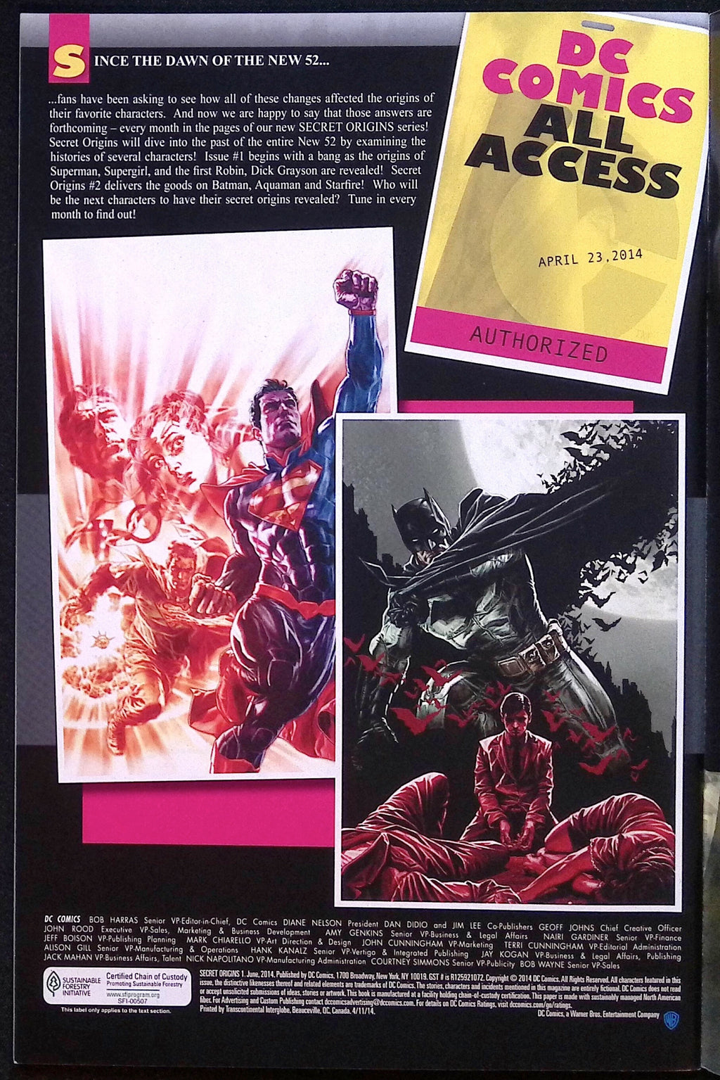 Secret Origins # 1 2014 NM