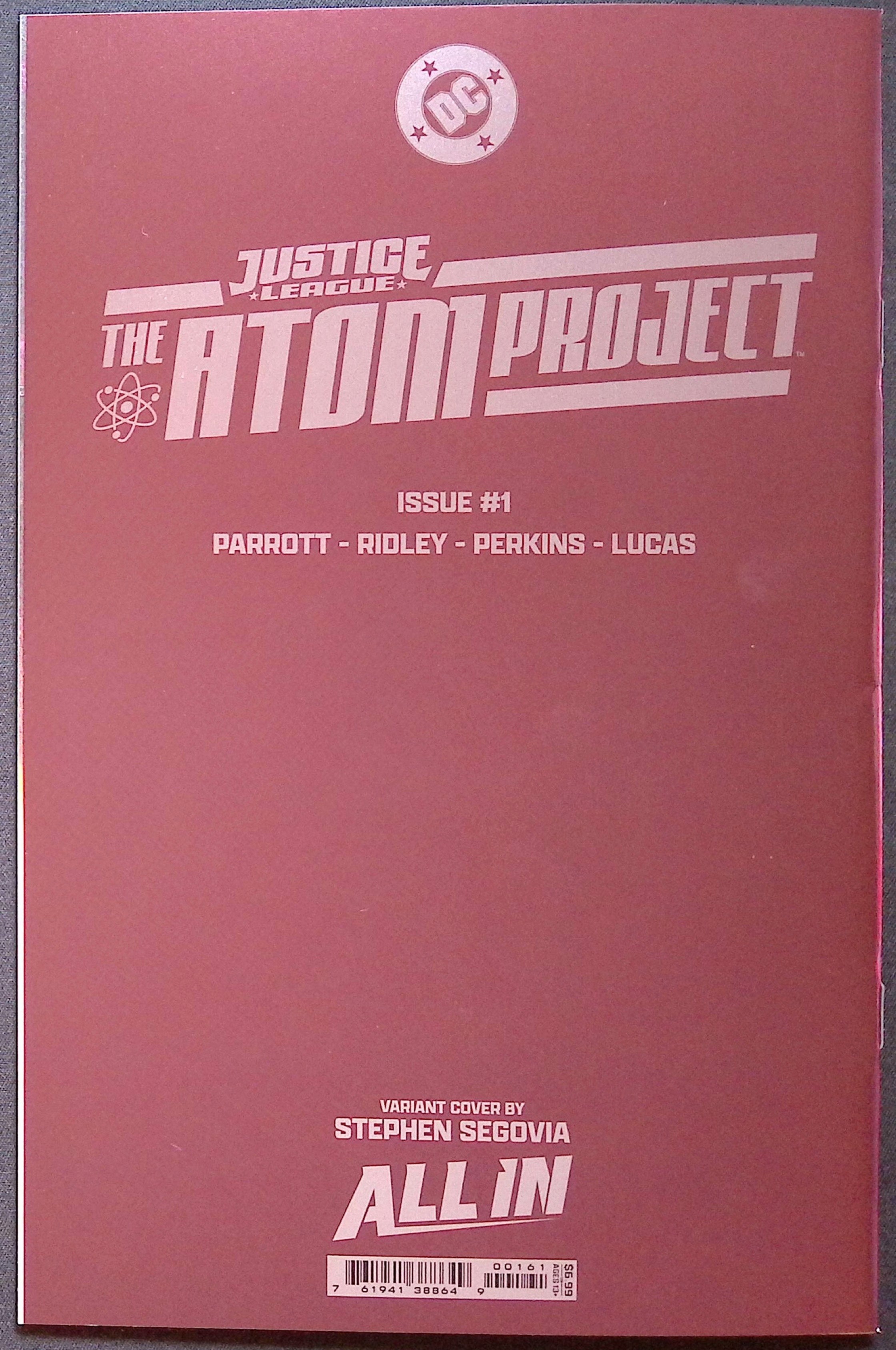 Justice League: The Atom Project # 1 Segovia Foil Variant NM-
