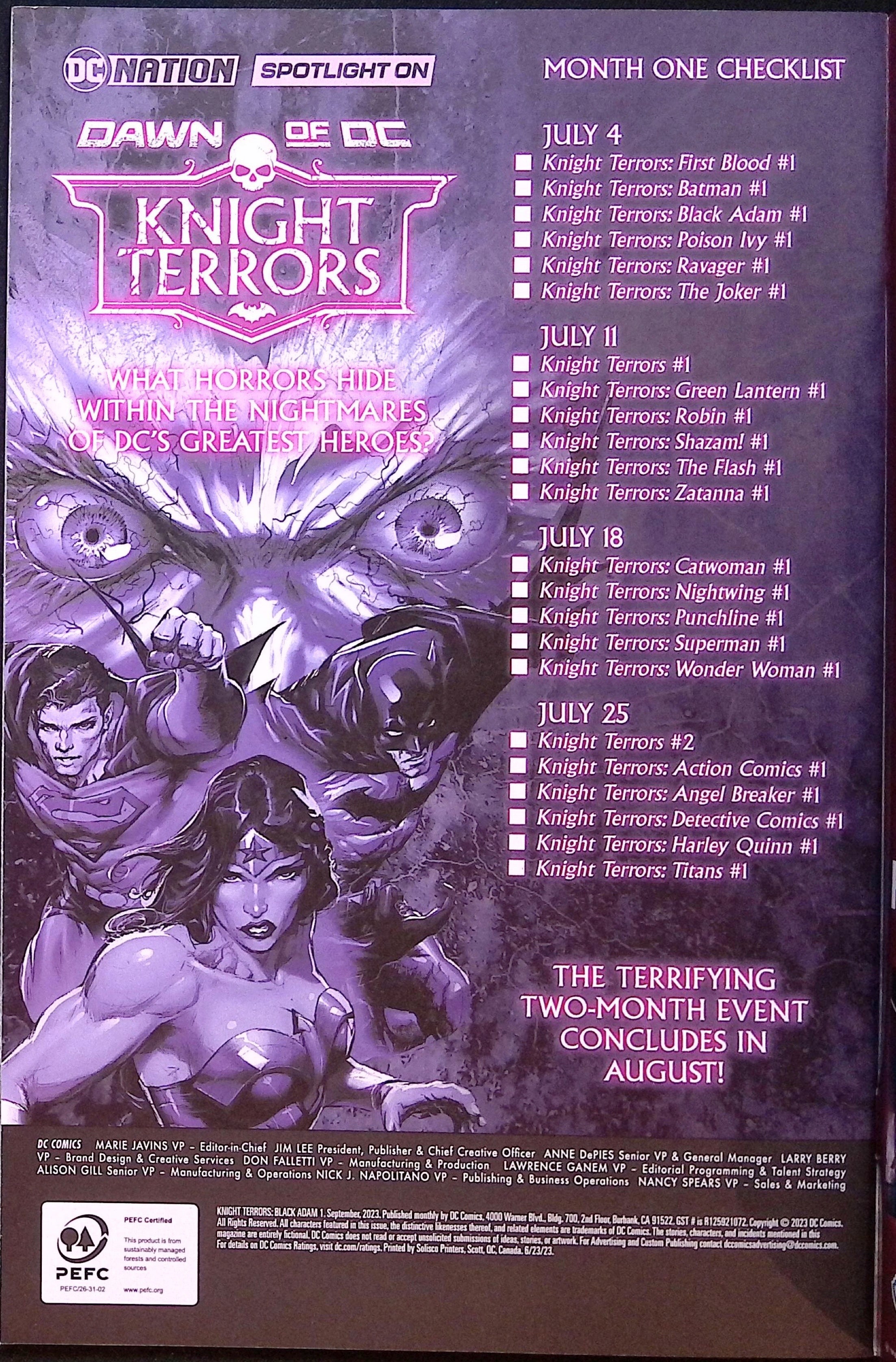 Knight Terrors: Black Adam # 1 2023 NM-