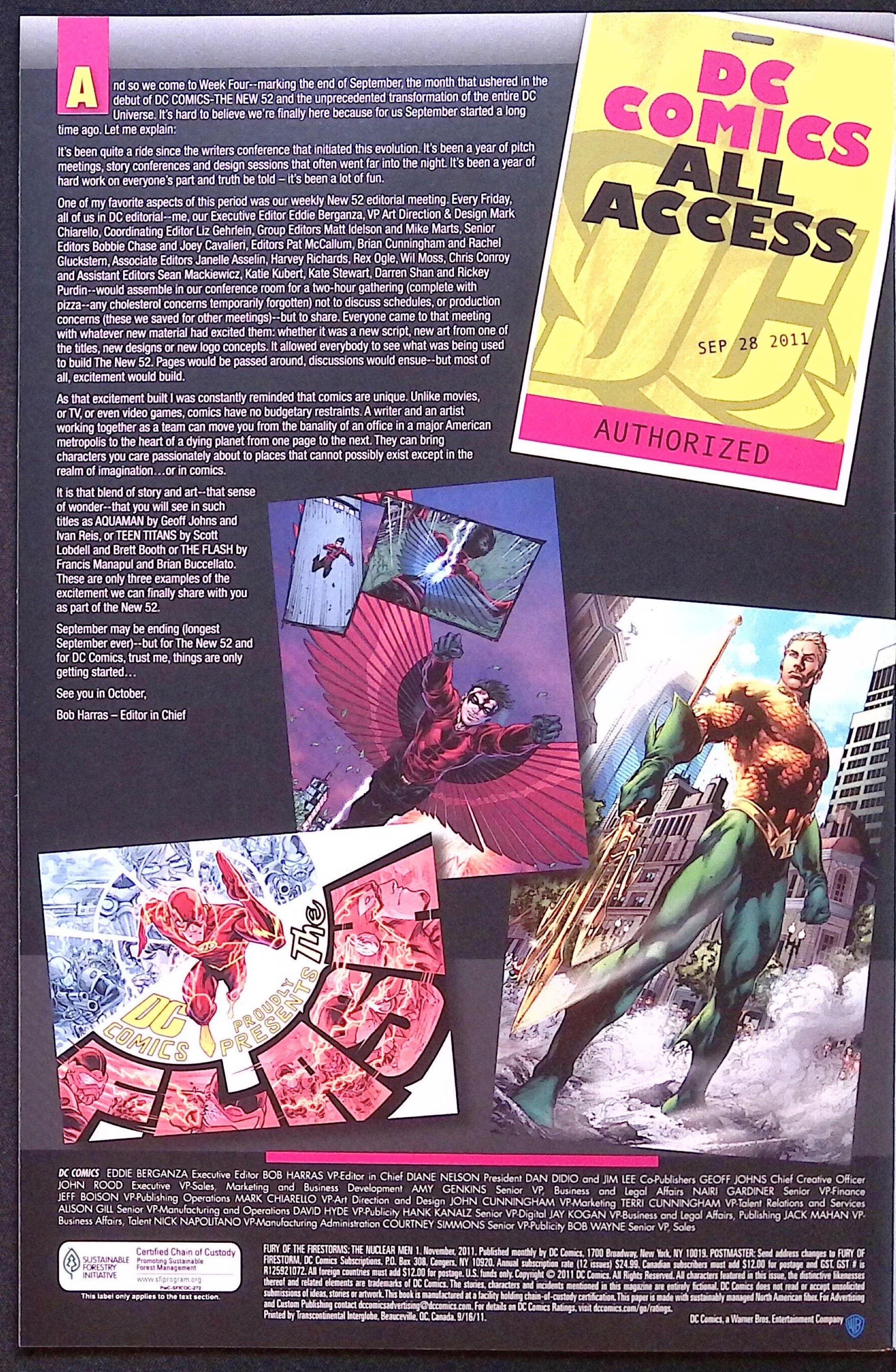The Fury of Firestorm: The Nuclear Men # 1 2011 NM-