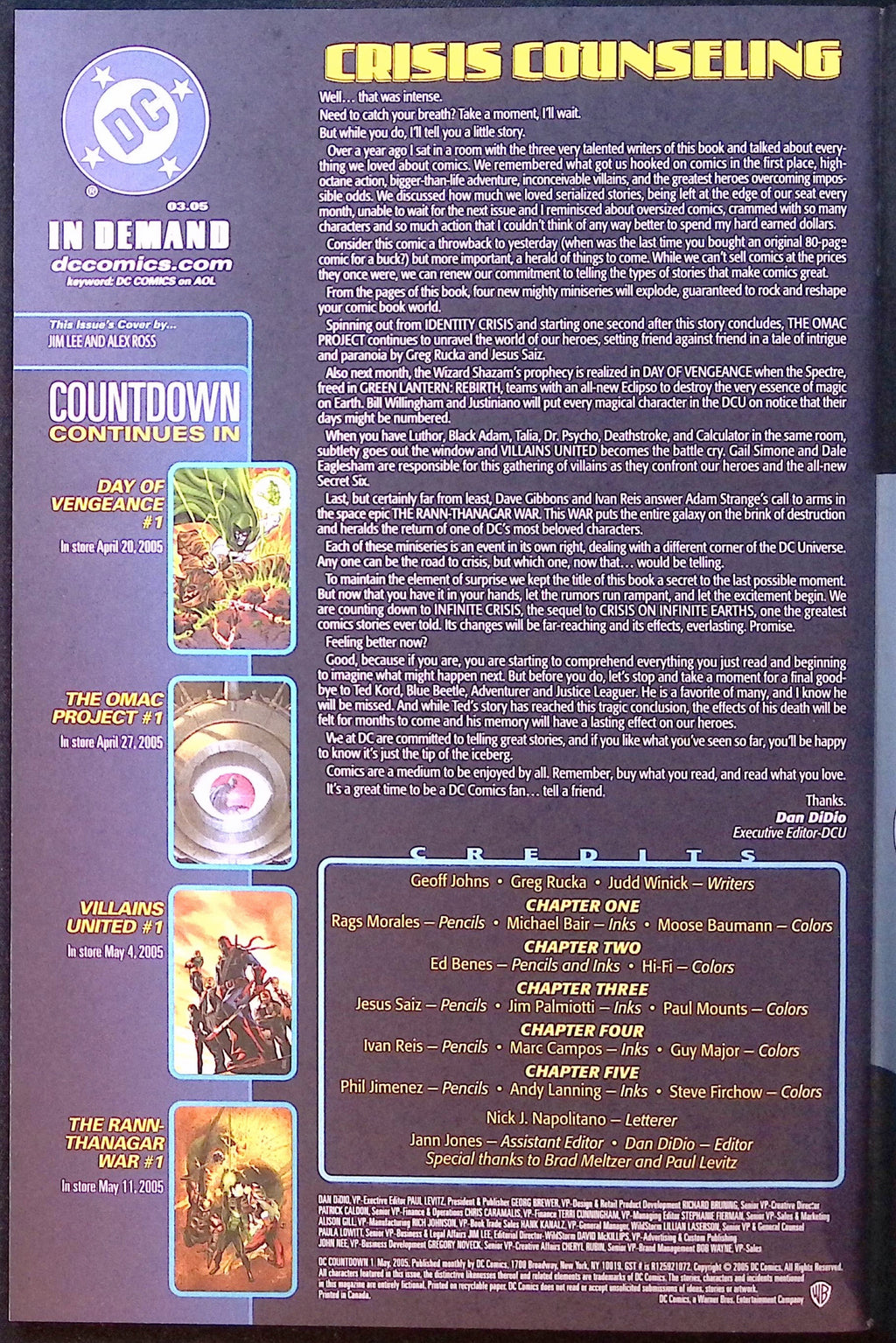 Countdown to Infinite Crisis 2005 NM-