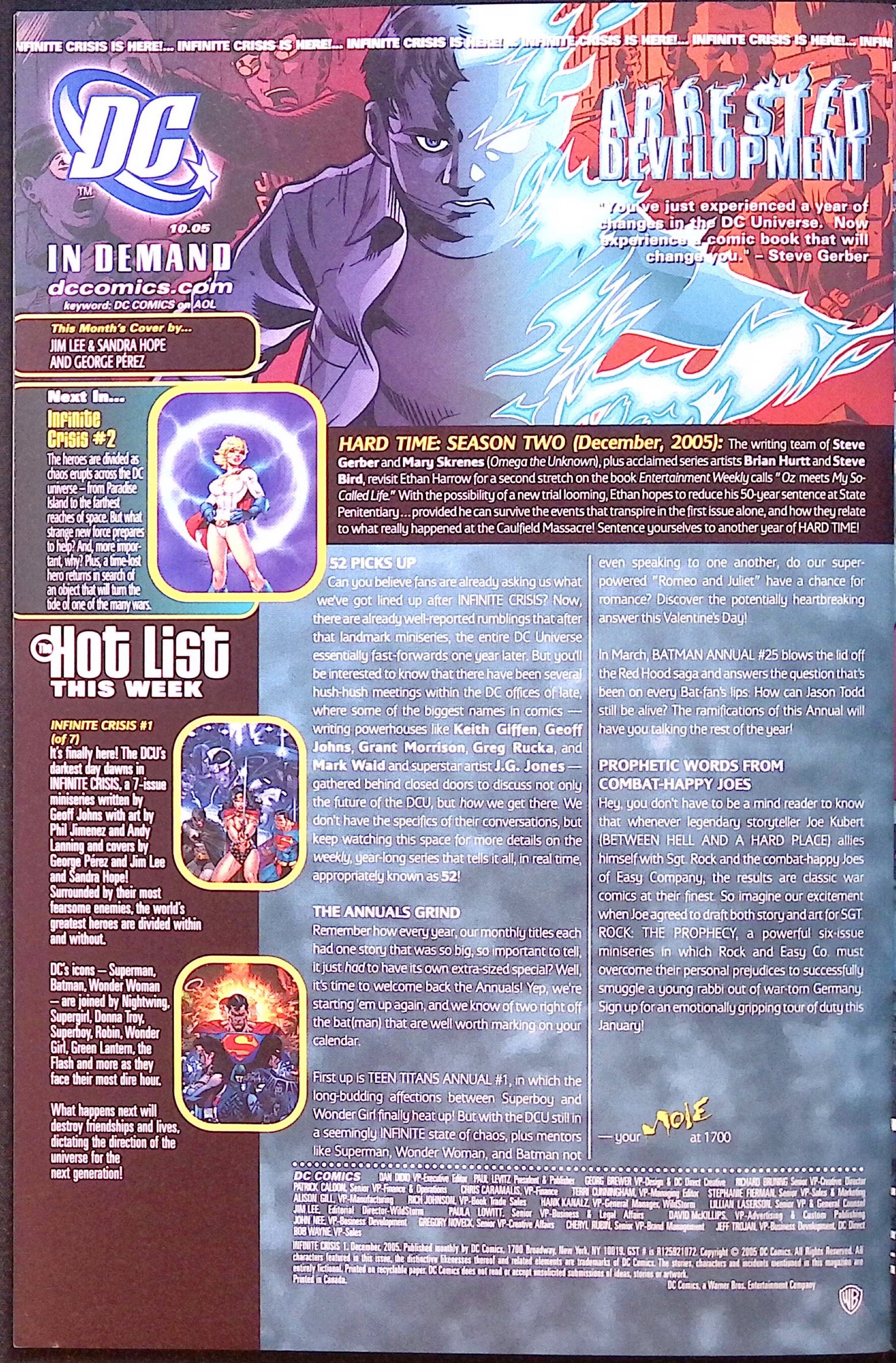 Infinite Crisis # 1 2005 NM-