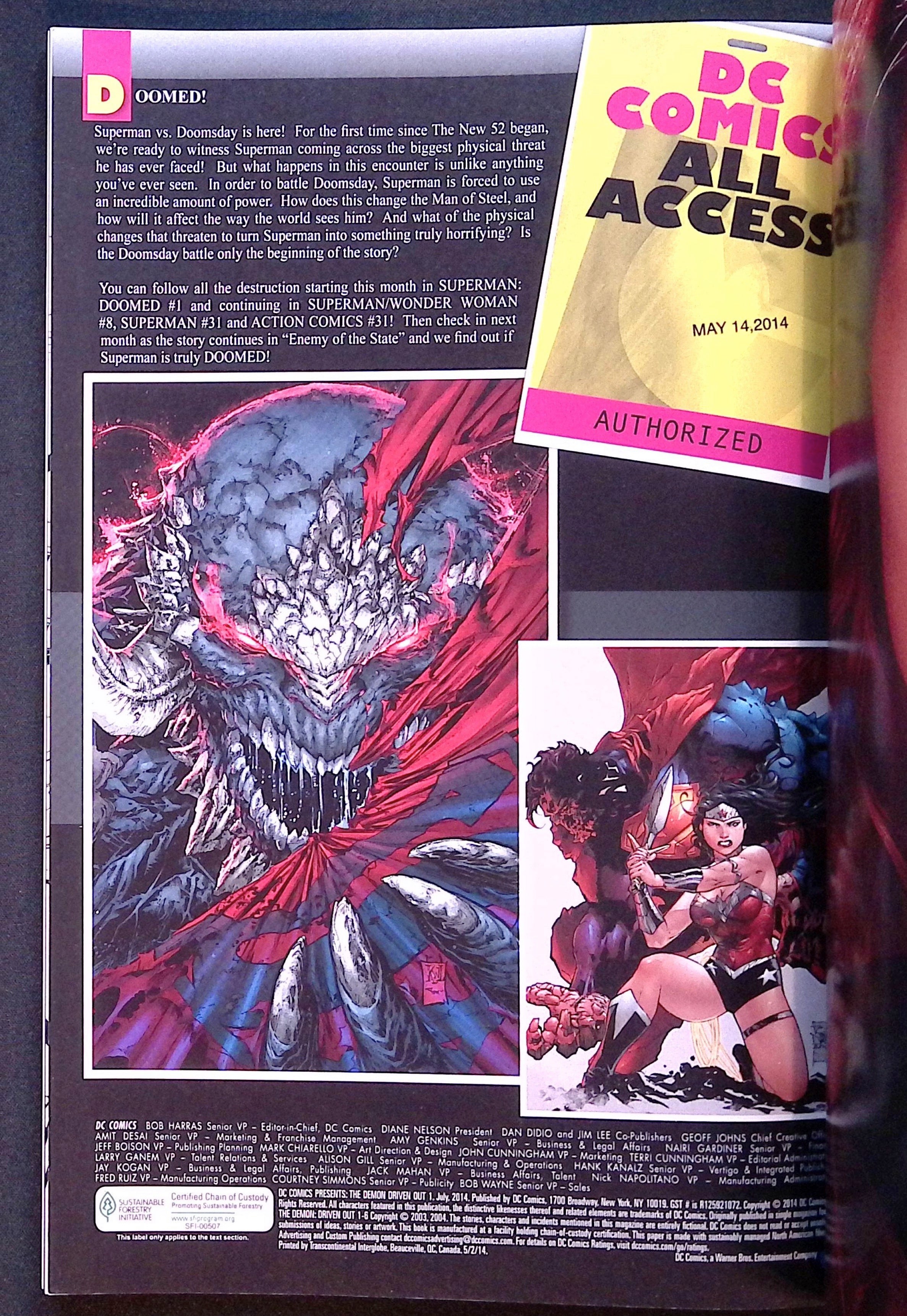 DC Comics Presents: The Demon — Driven Out # 1 2014 NM-
