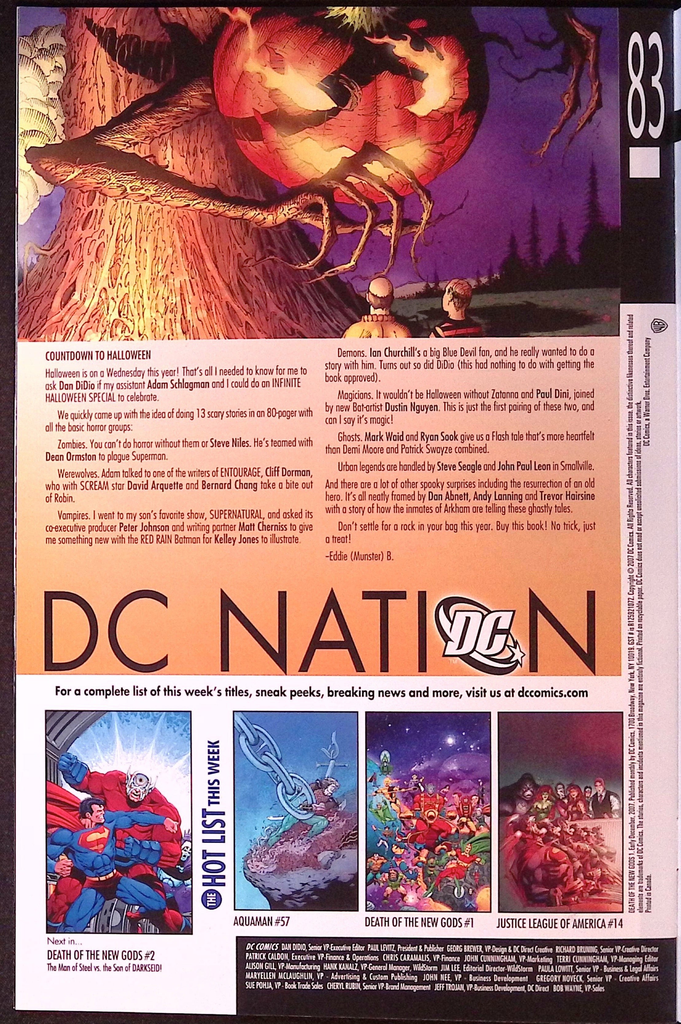 Death of the New Gods # 1 2007 NM-