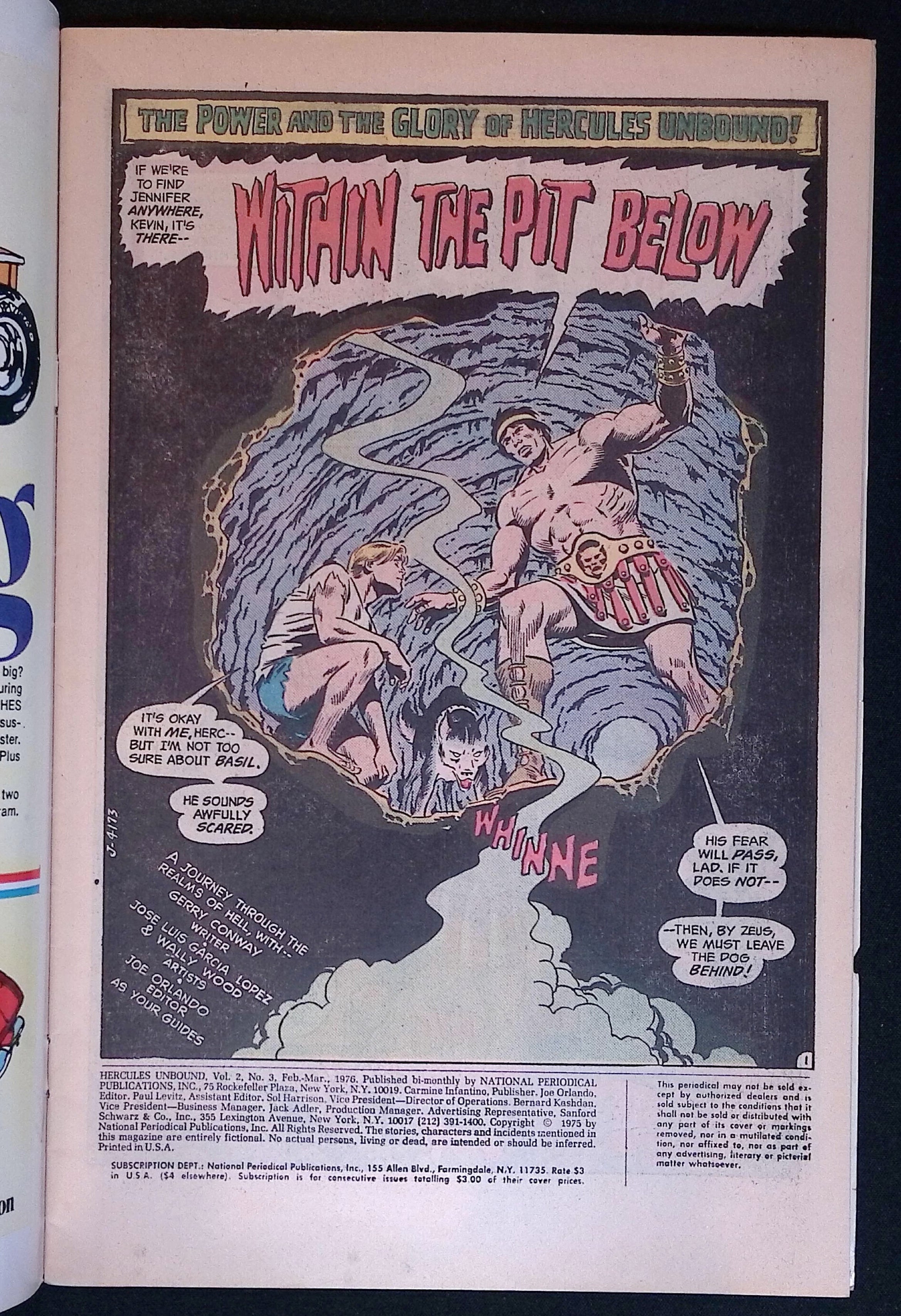 Hercules Unbound # 3 1976 FN+