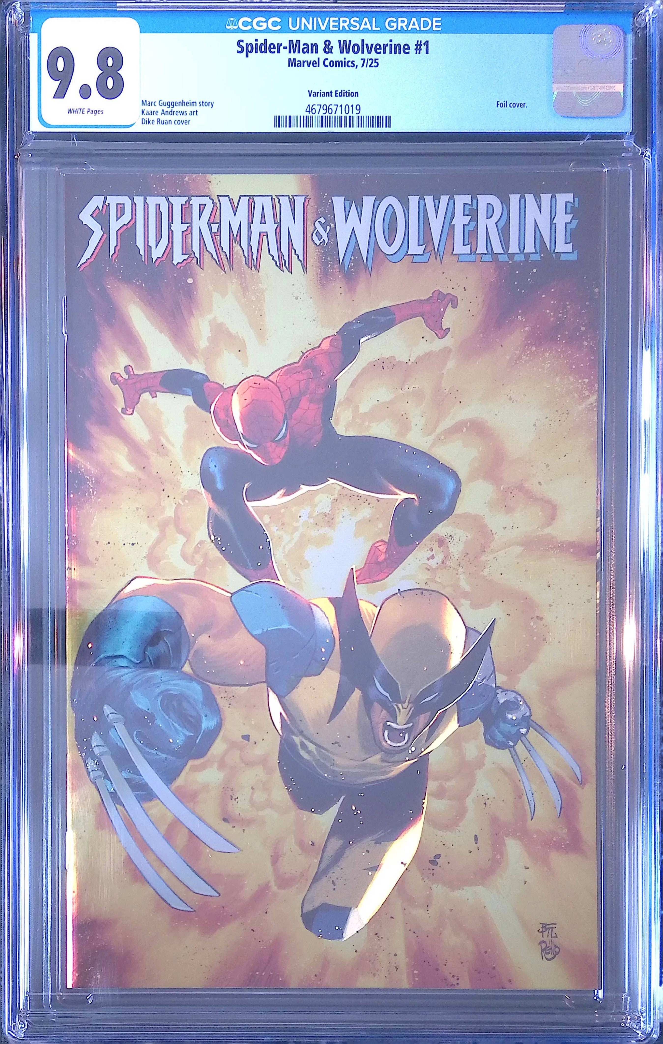 Spider-Man & Wolverine # 1 Dike Ruan Foil Variant 7/25 CGC 9.8 4679671019