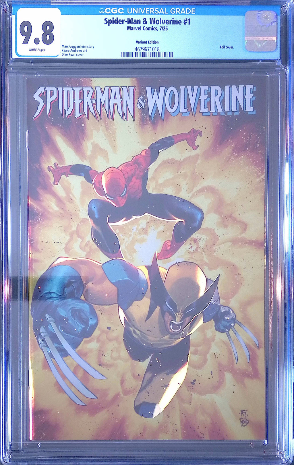 Spider-Man & Wolverine # 1 Dike Ruan Foil Variant 7/25 CGC 9.8 4679671018