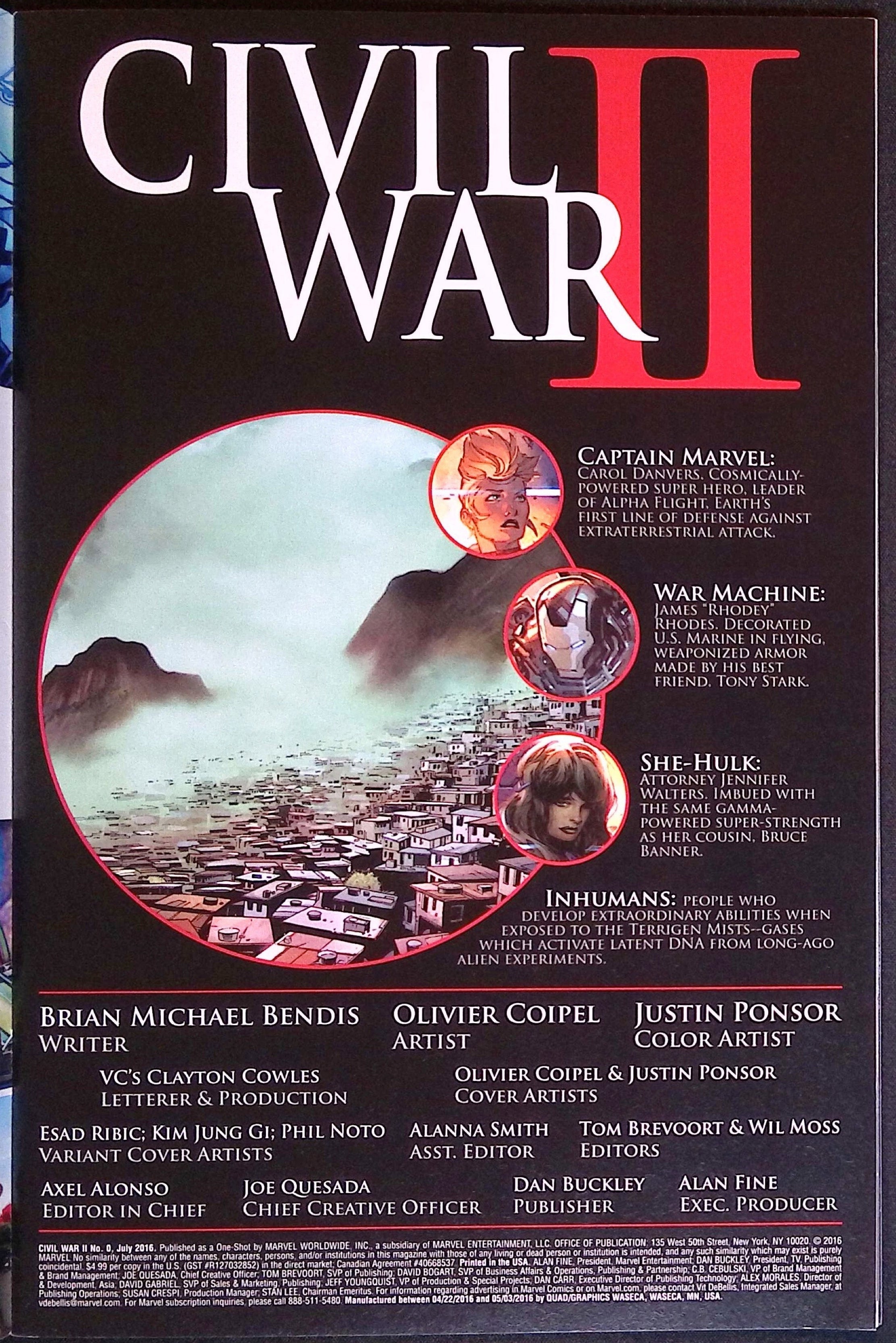 Civil War II # 0 2016 VF/NM