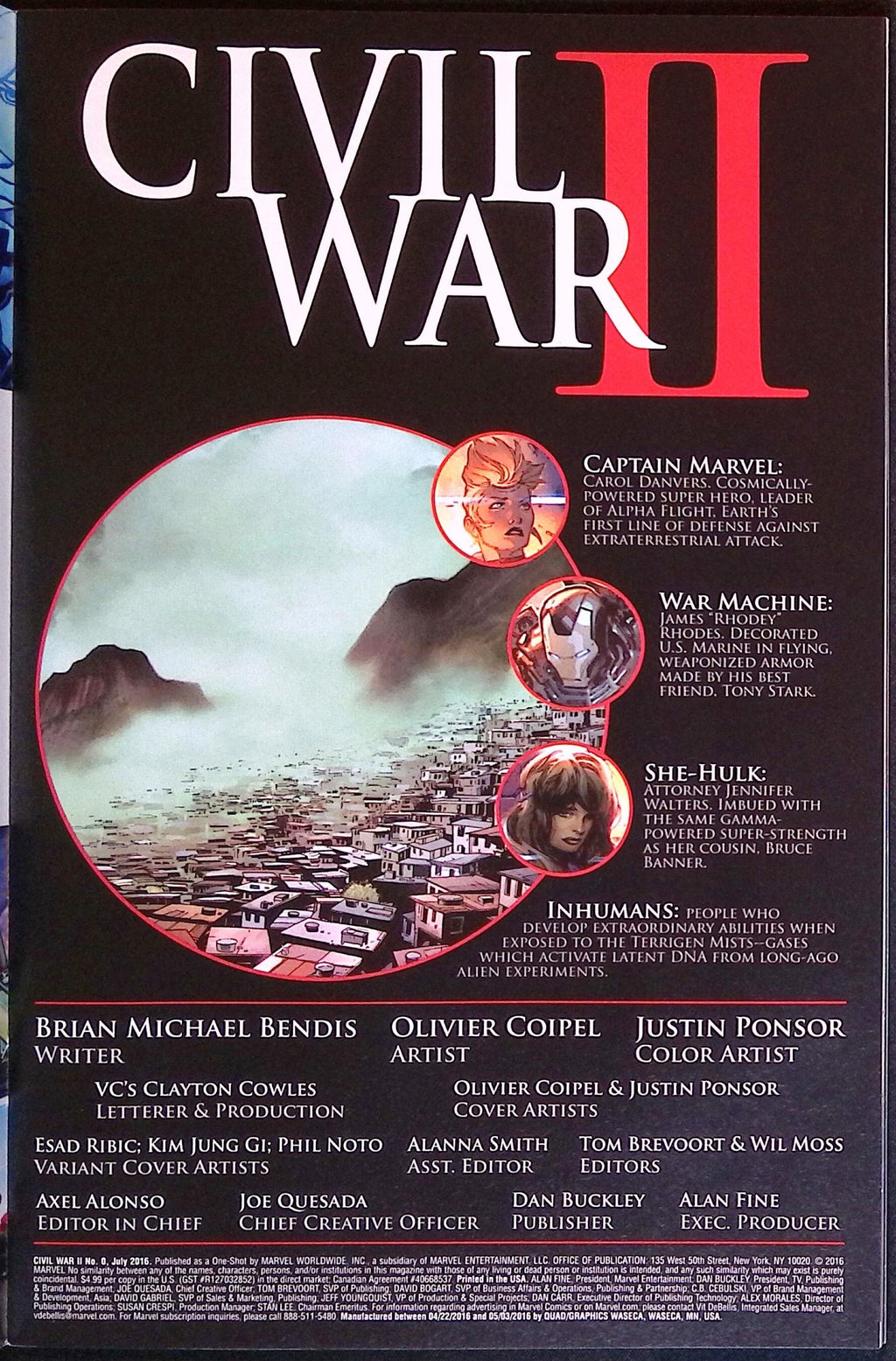 Civil War II # 0 2016 NM