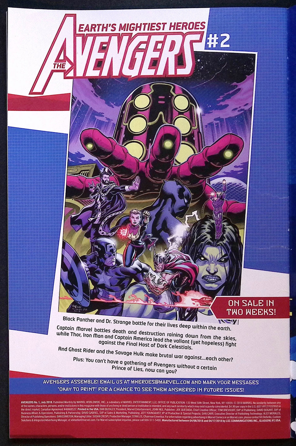 Avengers # 1 2018 NM