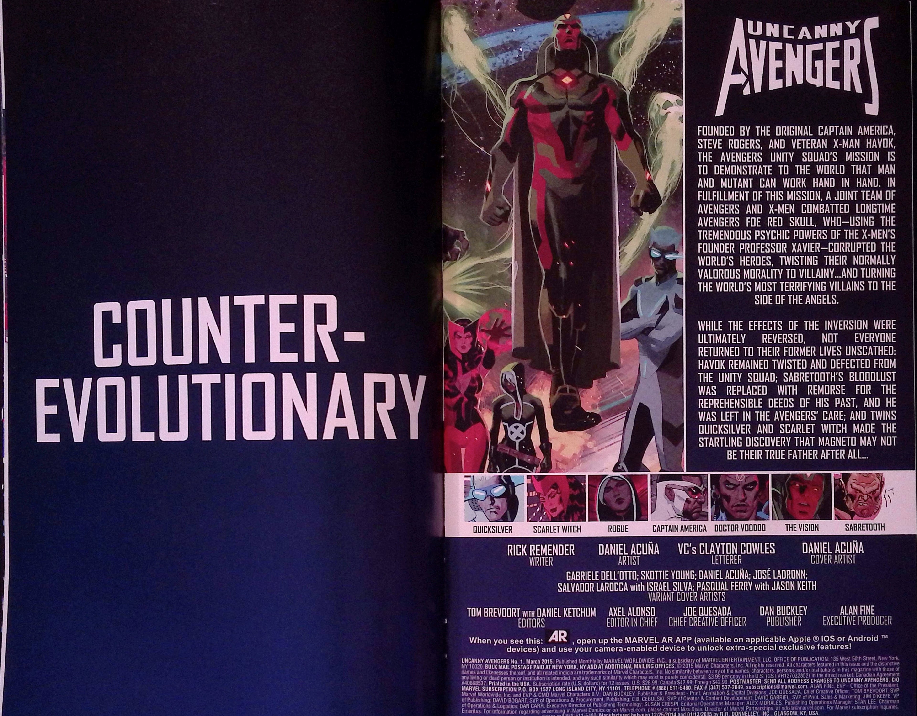 Uncanny Avengers # 1 2015 NM