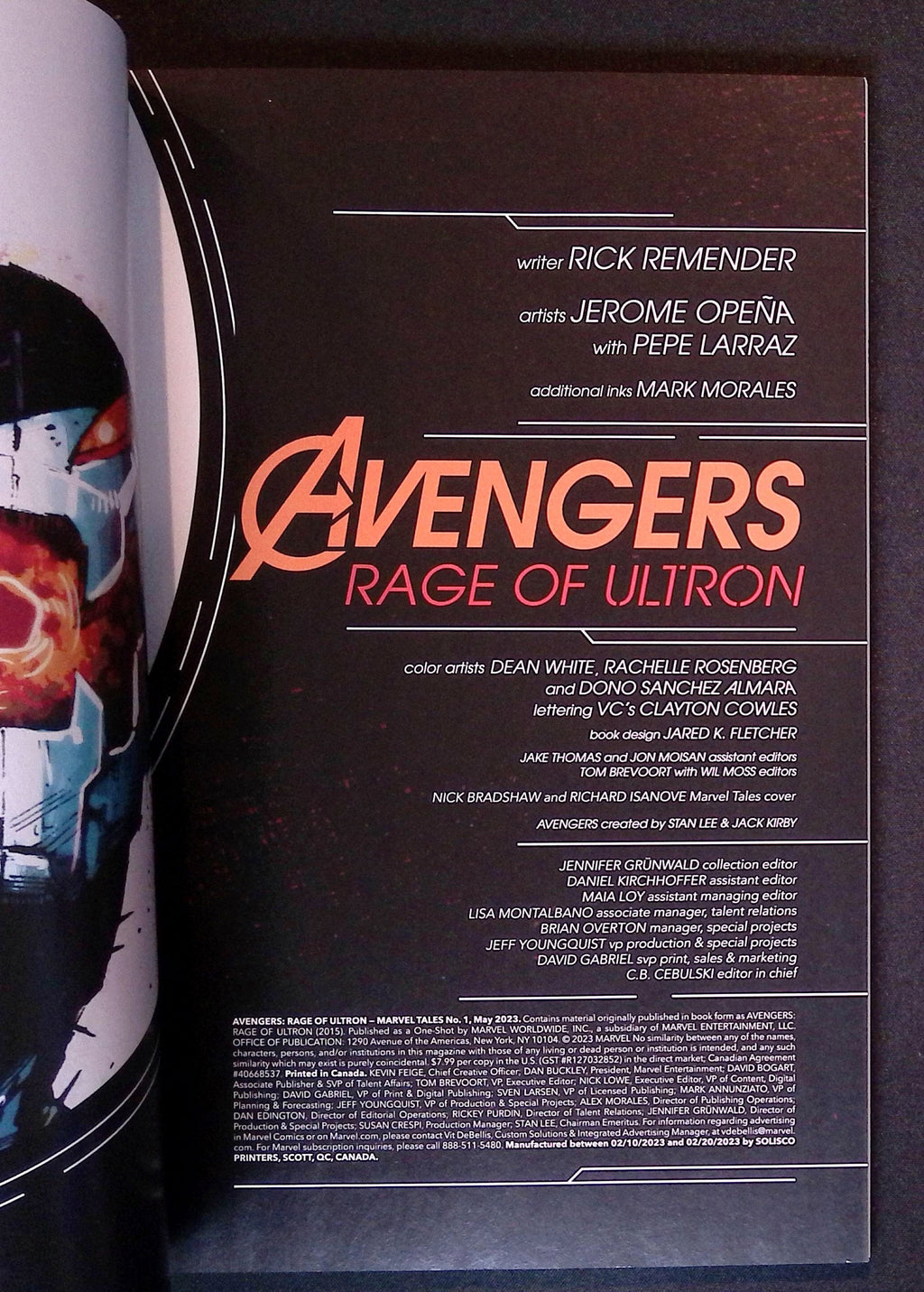Avengers: Rage of Ultron # 1 2023 Reprint NM