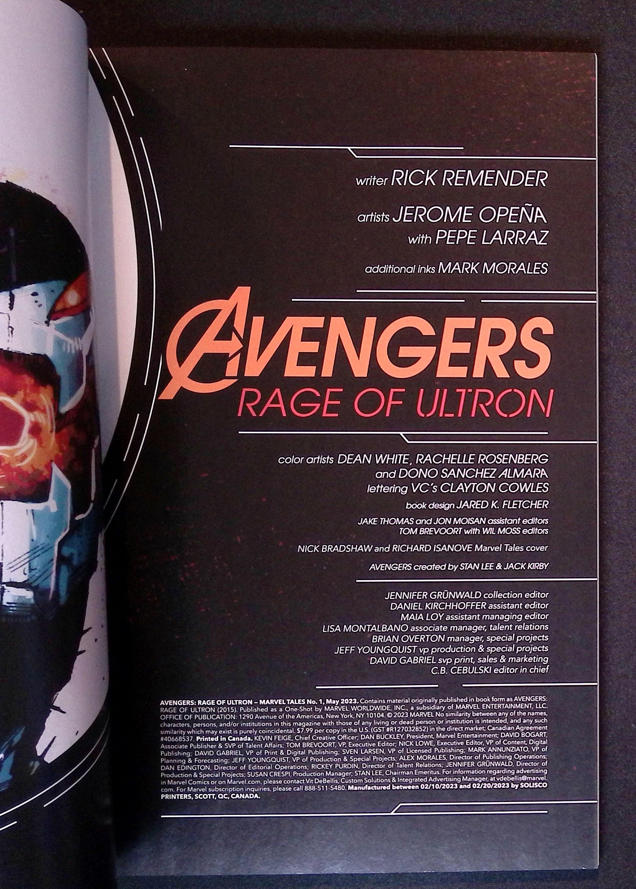 Avengers: Rage of Ultron # 1 2023 Reprint NM